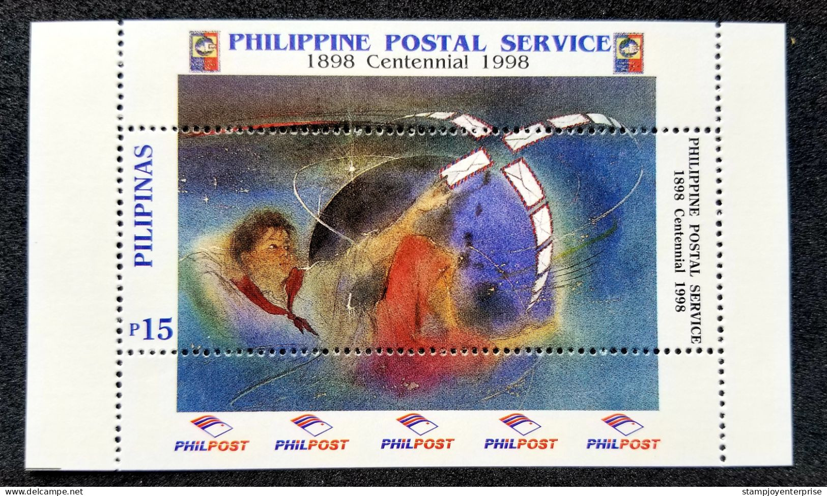 Philippines Postal Service Centenary 1998 Postman Mail Earth (ms) MNH - Philippines