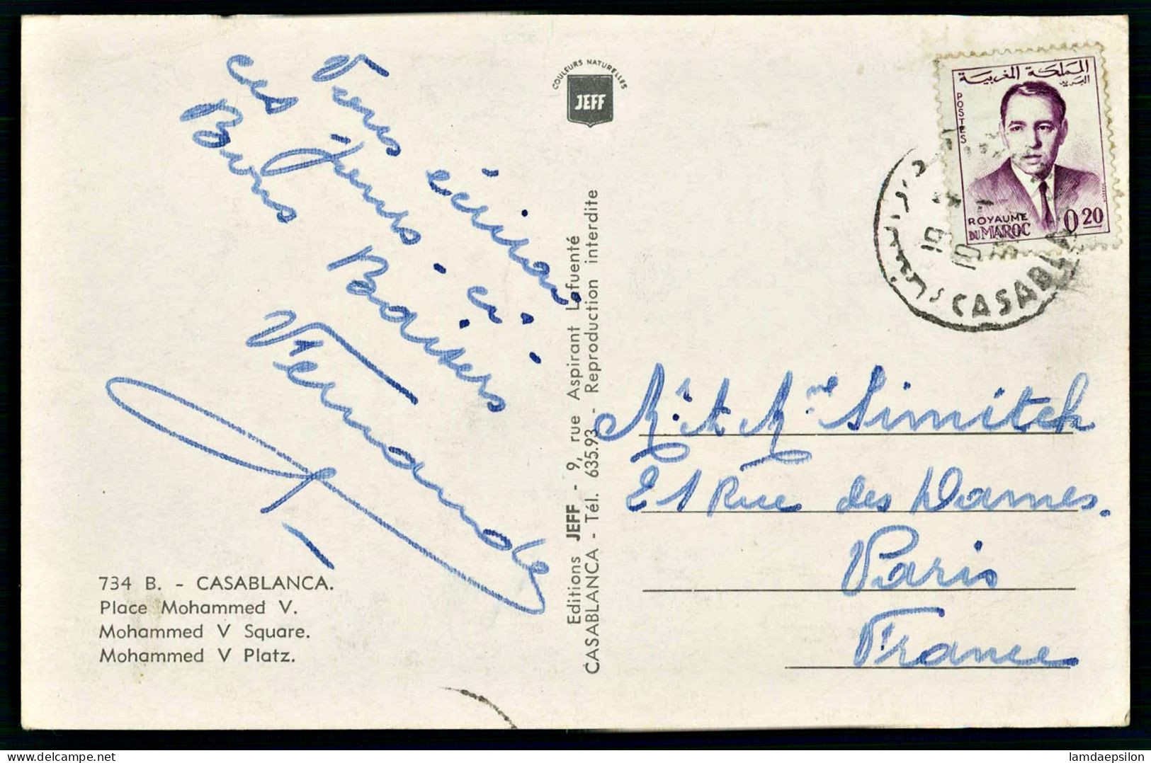A68  MAROC CPSM CASABLANCA - PLACE MOHAMMED V - Collections & Lots