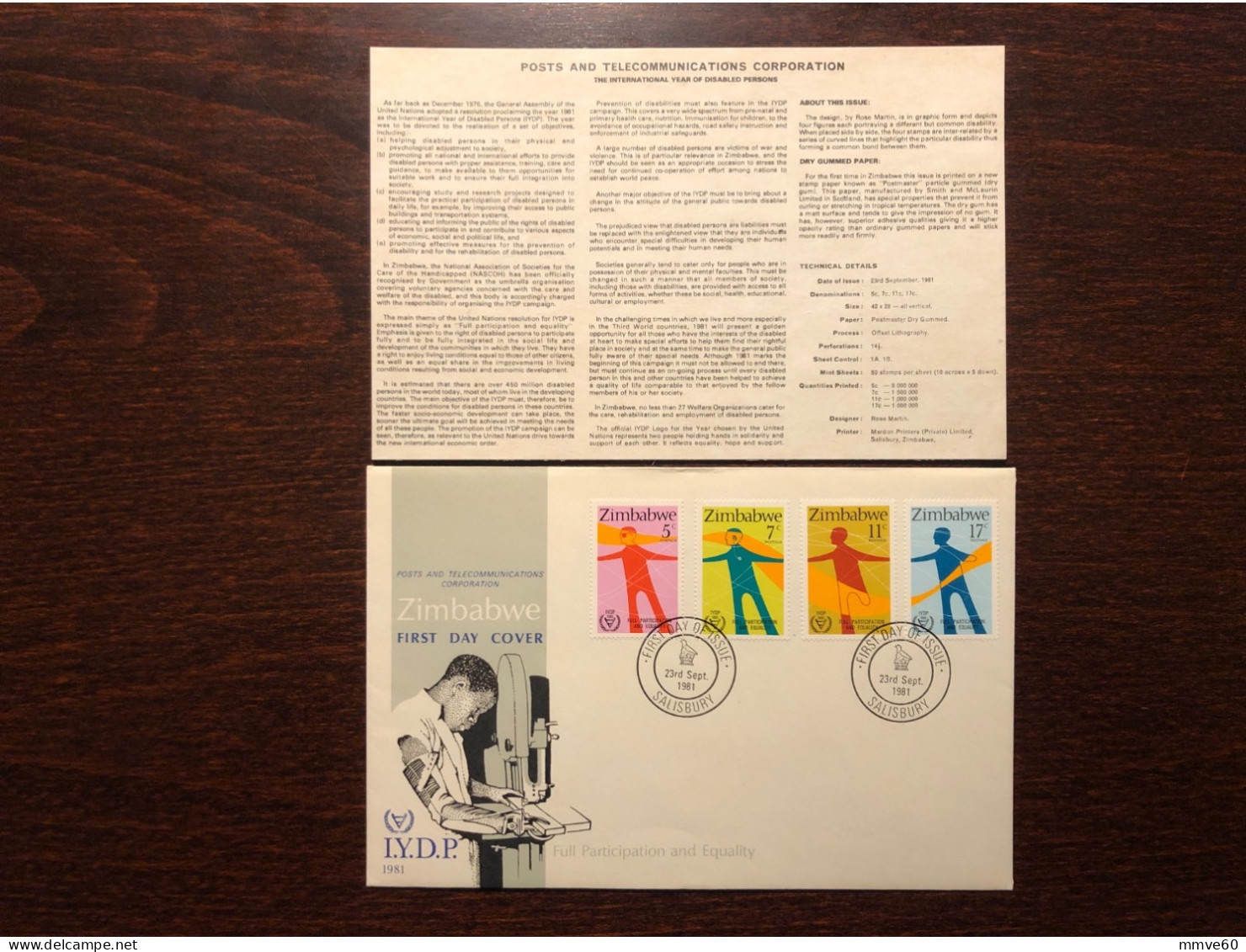 ZIMBABWE FDC COVER 1981YEAR DISABLED PEOPLE HEALTH MEDICINE STAMPS - Zimbabwe (1980-...)