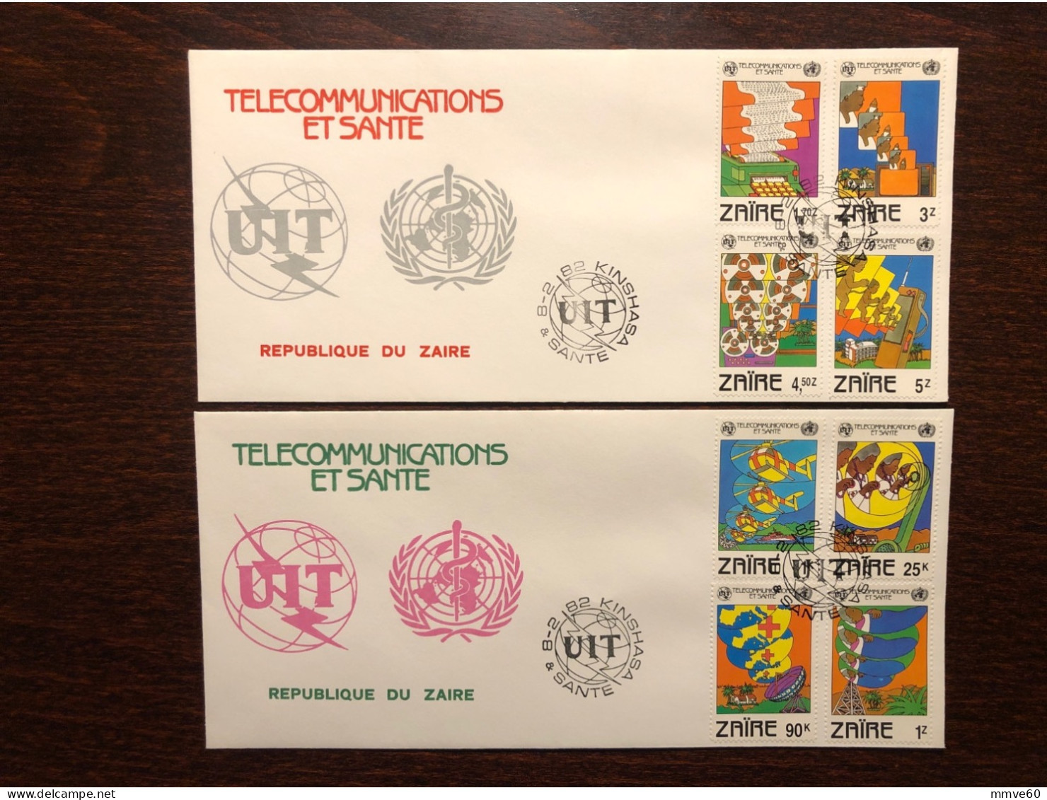 ZAIRE FDC COVER 1982 YEAR TELECOMMUNICATIONS AND HEALTH MEDICINE STAMPS - Storia Postale