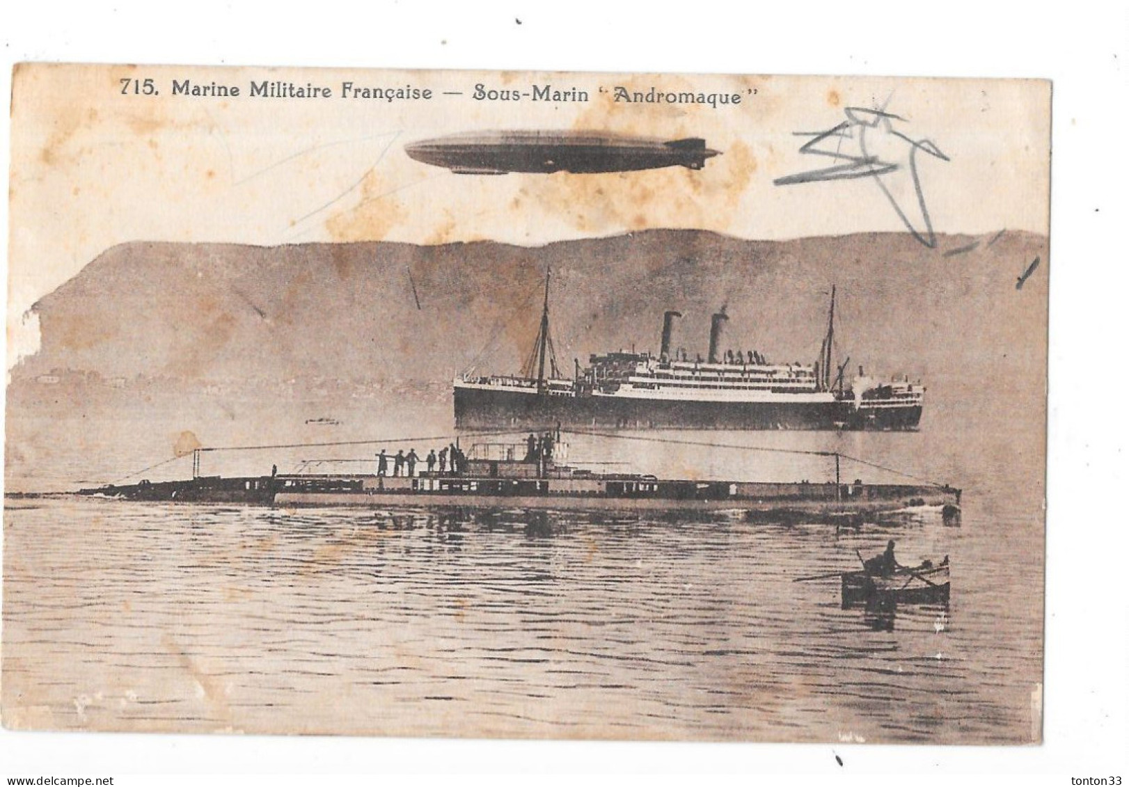 MARINE MILITAIRE FRANCAISE - Sous Marin ANDROMAQUE - Vendue En L'état - TOUL 4 - - Submarines