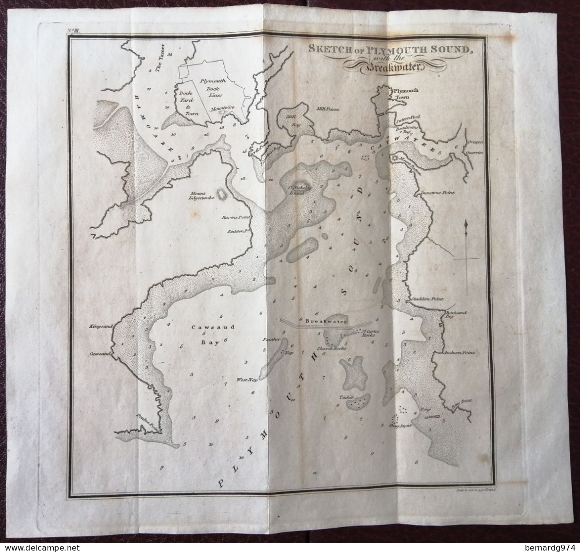 Great Britain Grande Bretagne :« Sketch Of  Plymouth Sound With The Breakwater » 1818 - Carte Geographique