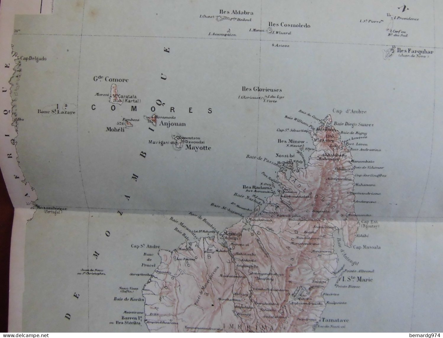 Madagascar Comores Mascareignes : Rare Carte De Paul Pelet Avec Son Texte D’époque (1891) - Carte Geographique