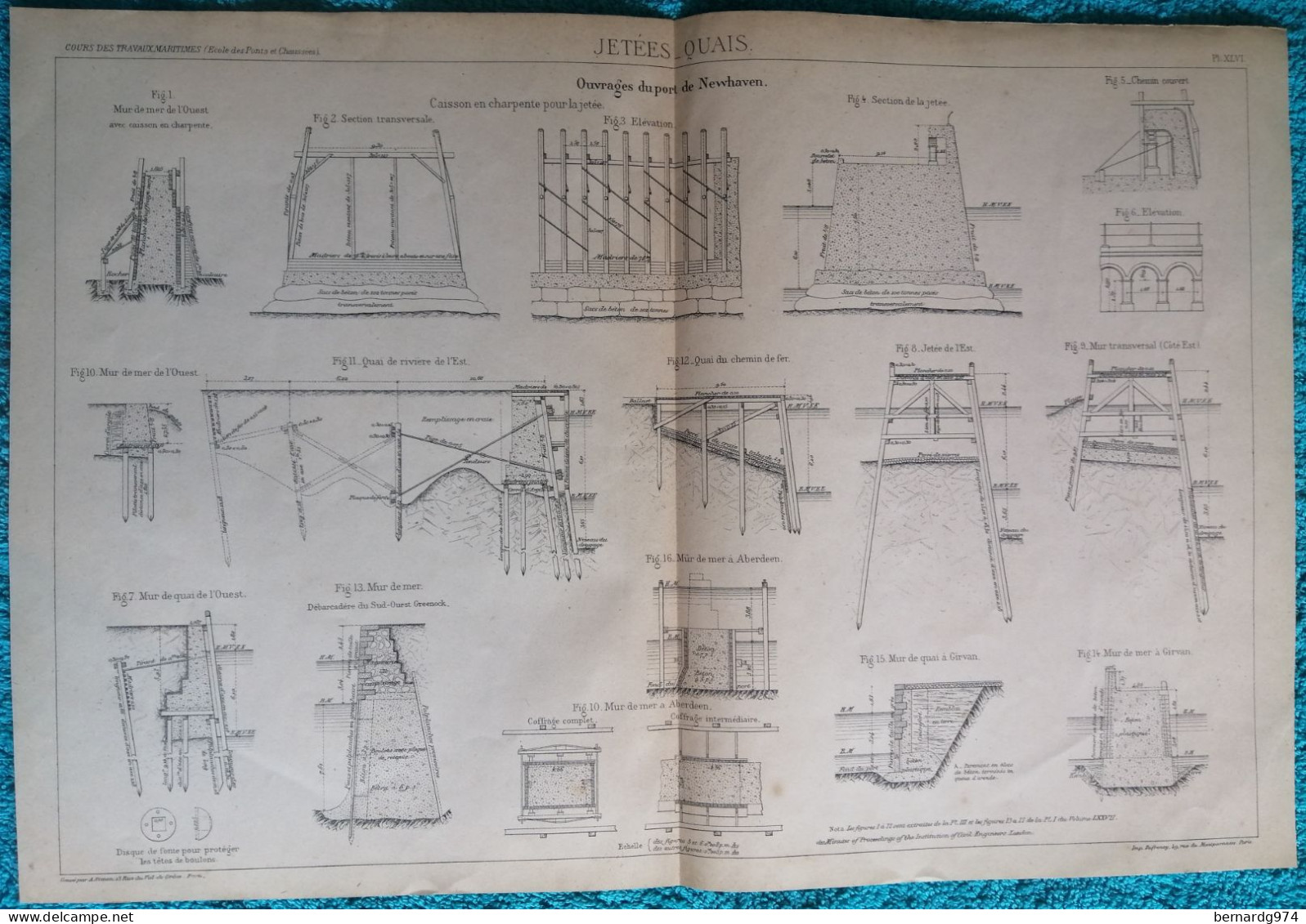 Newhaven : Plan De 1891 Construction De La Jetée Et Des Quais - Europe