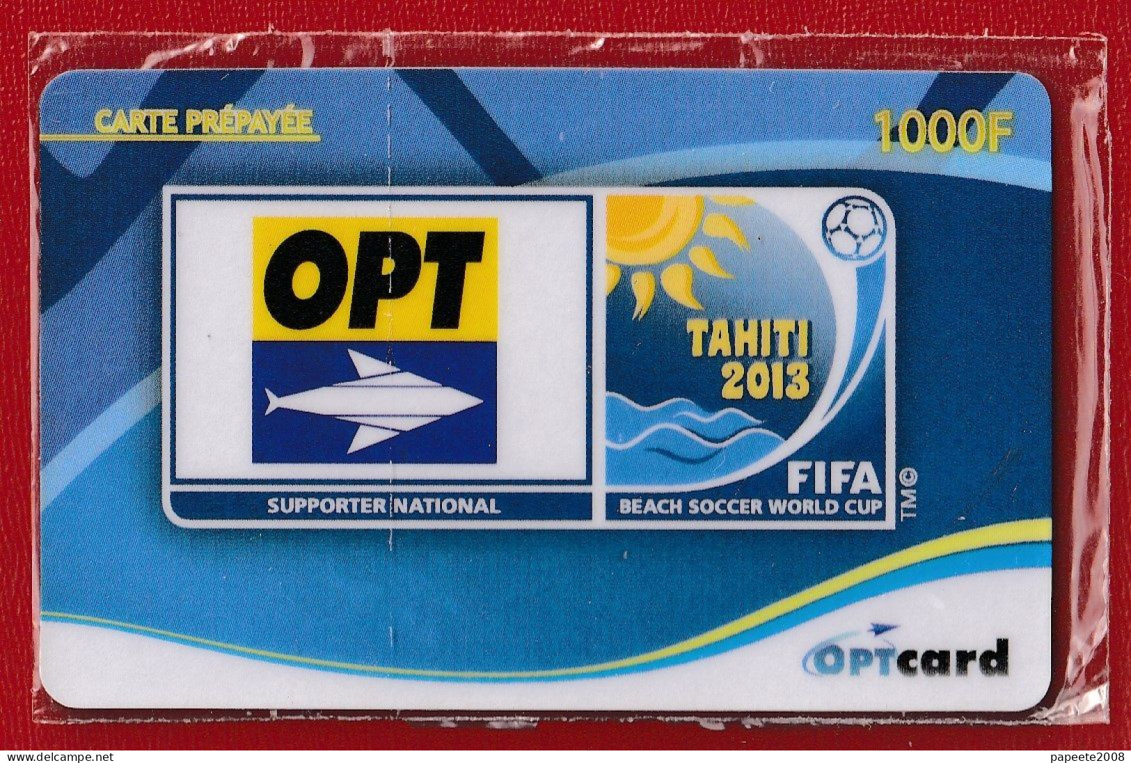 PF / OPTCARD - 31° Carte Prépayée - Tahiti 2013 - FIFA / Beach Soccer World Cup - 1 000 FCFP - NSB - French Polynesia