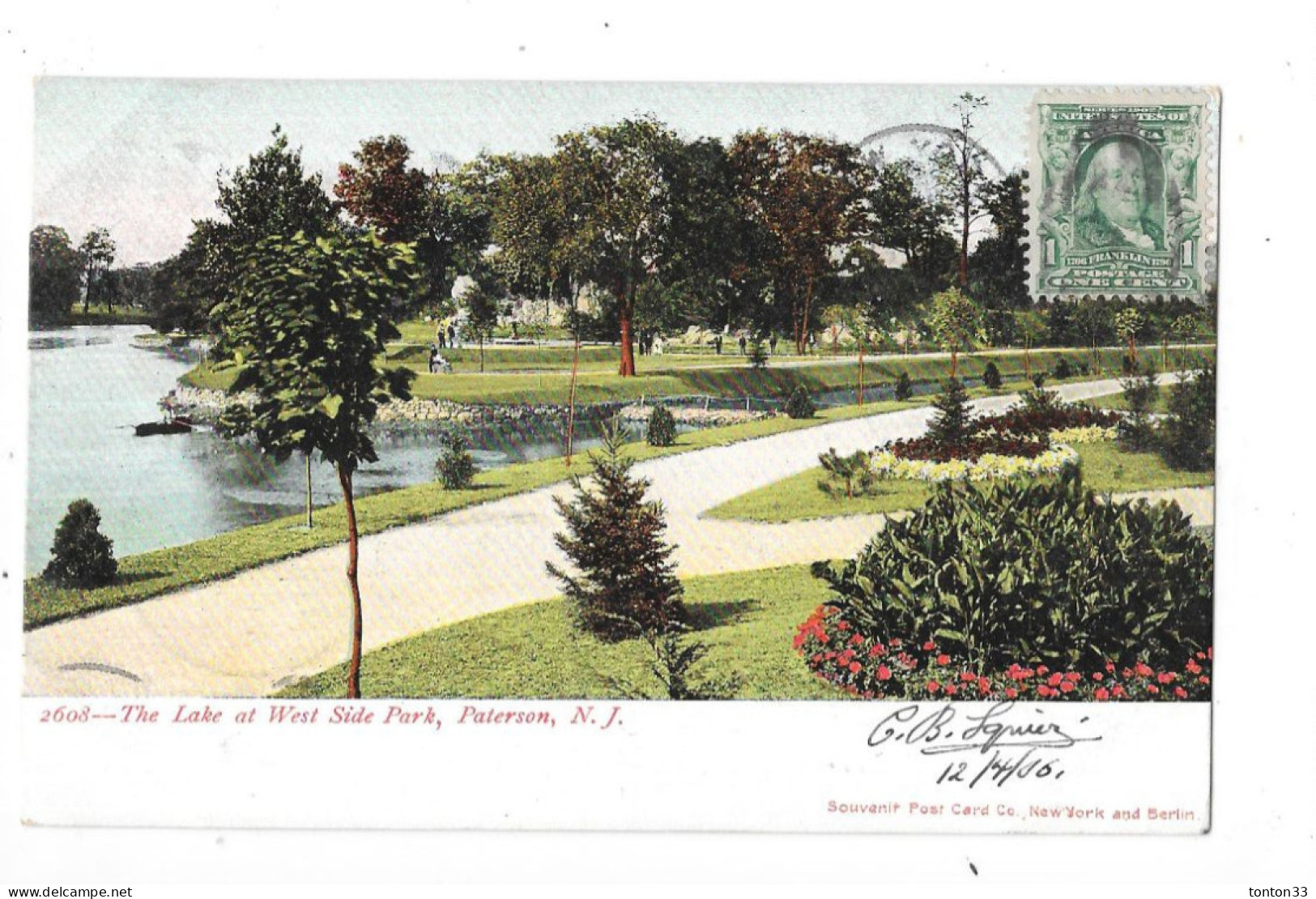 PATERSON - ETATS UNIS - CPA DOS SIMPLE De 1906 - The Lake At West Side Park - TOUL 4 - - Paterson