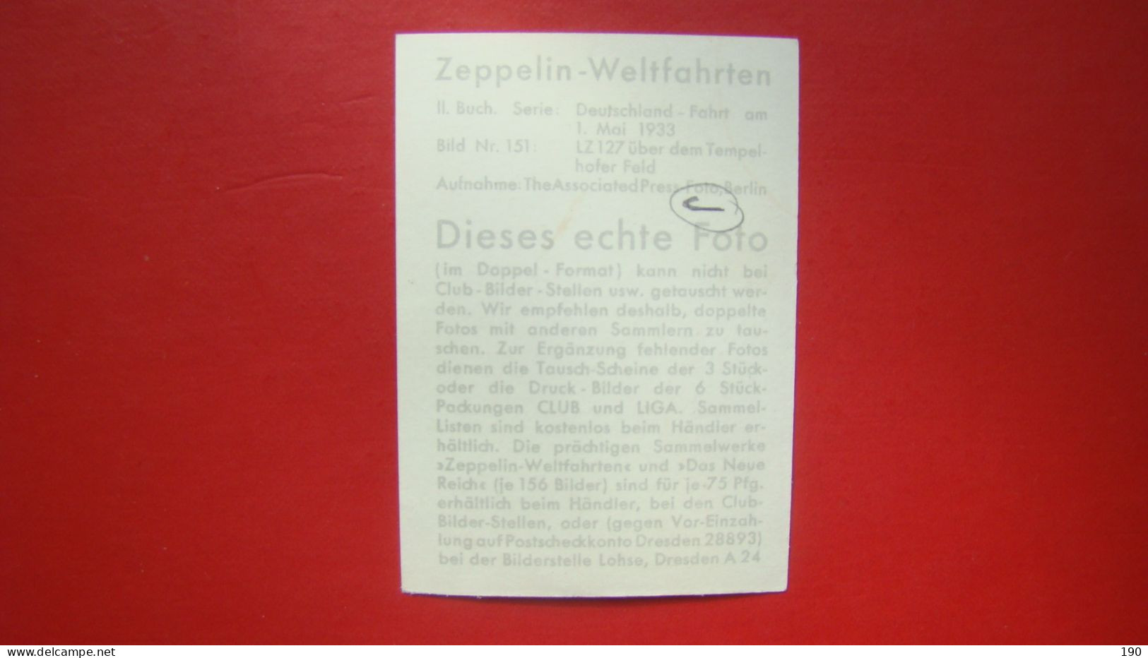 Zeppelin-Weltfahrten. II.Boch Serie:Deutschland -Fahrt Am 1.Mai 1933. - Zeppeline