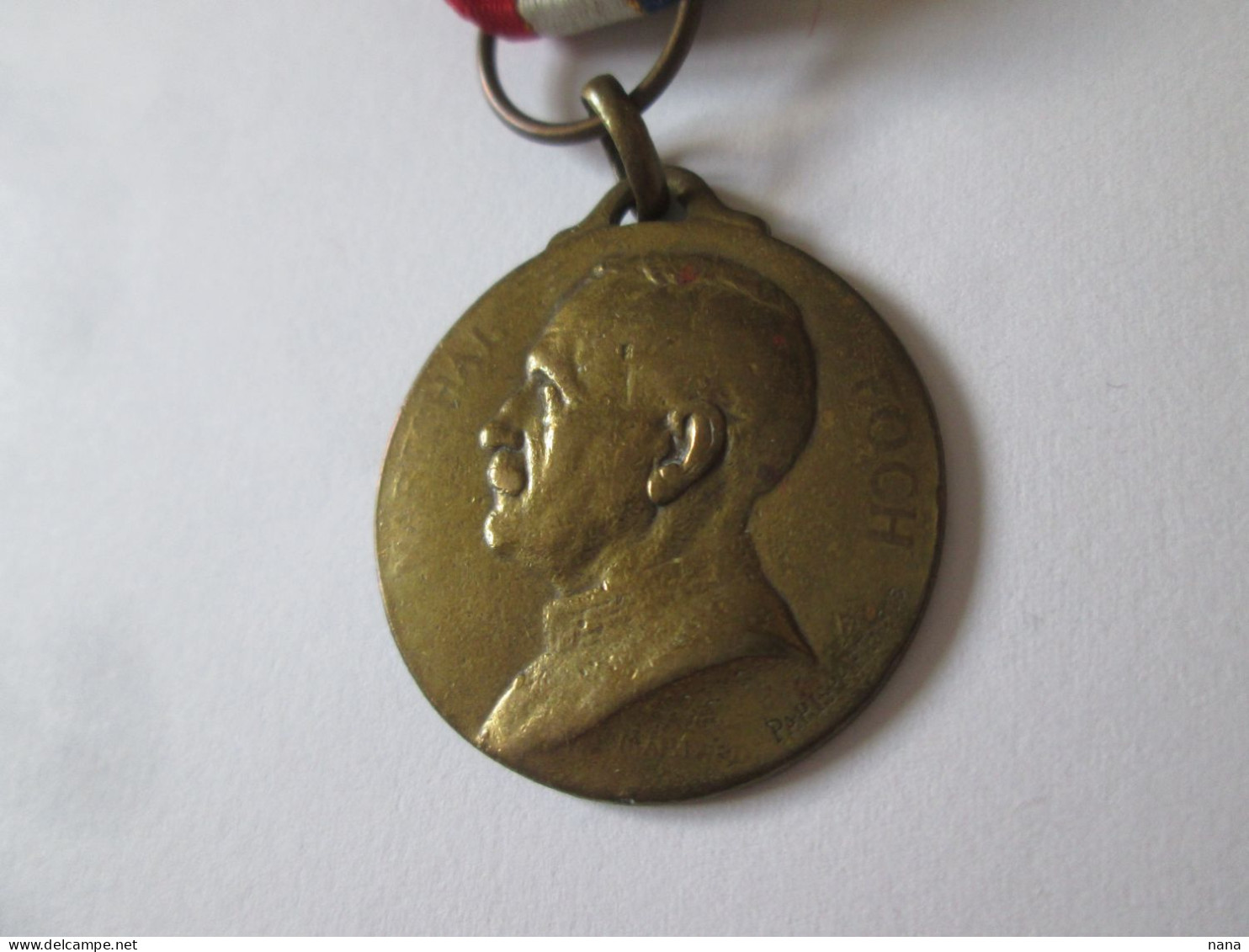 France Medaille:Marechal Foch Avec Ruban 1918,gr:A.Maillard/France Medal:Marshal Foch With Ribbon 1918,eng:A.Maillard - France