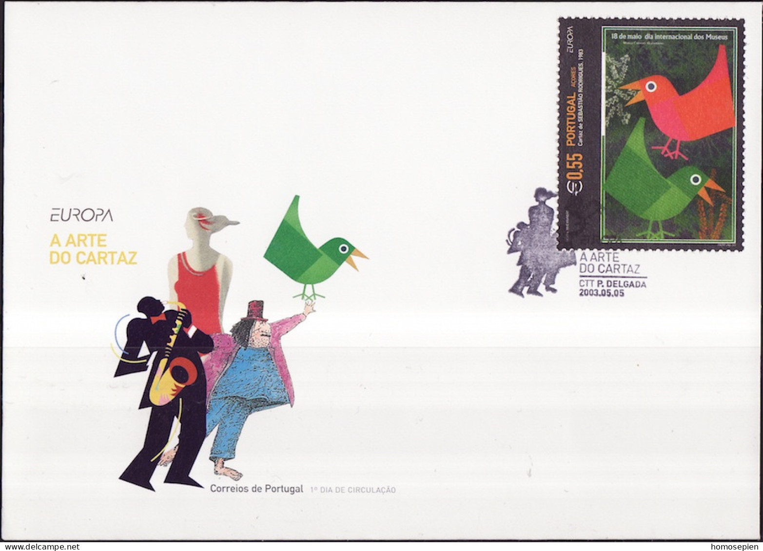 Europa CEPT 2003 Açores - Azores - Azoren - Portugal FDC Y&T N°484 - Michel N°494 - 0,55€ EUROPA - 2003