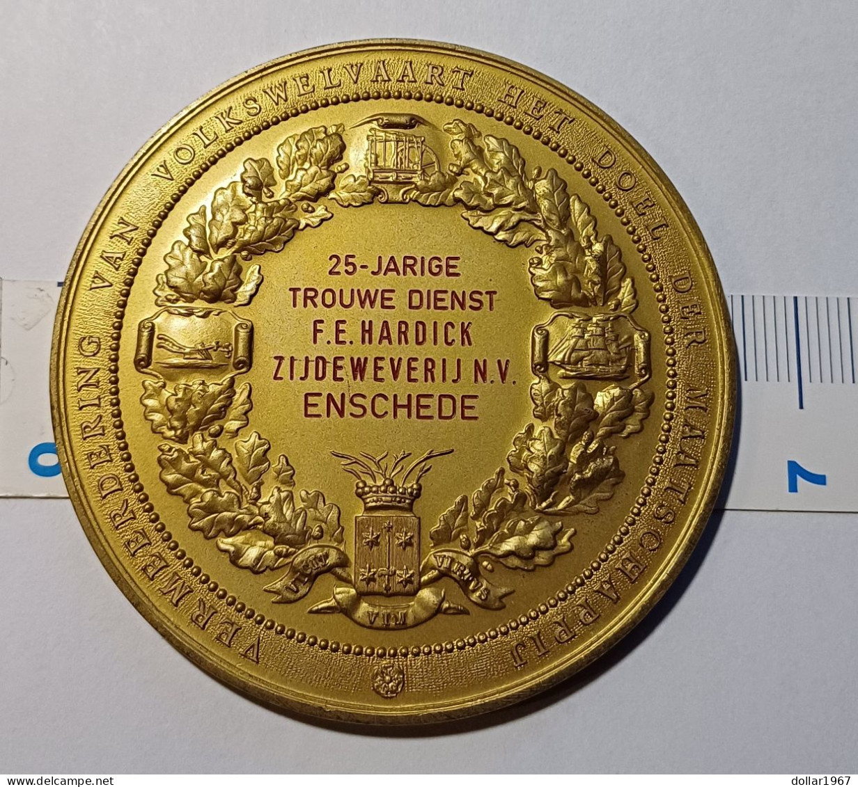 Penning : Nederlandsche Maatschappij Nijverheid En Handel ( Enschede ) -  Original Foto  !!  Medallion  Dutch - Professionali/Di Società