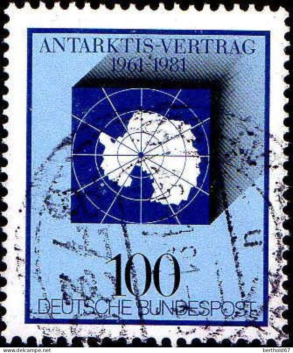 RFA Poste Obl Yv: 946 Mi:1117 Antarktis-Vertrag (cachet Rond) (Thème) - Antarctisch Verdrag