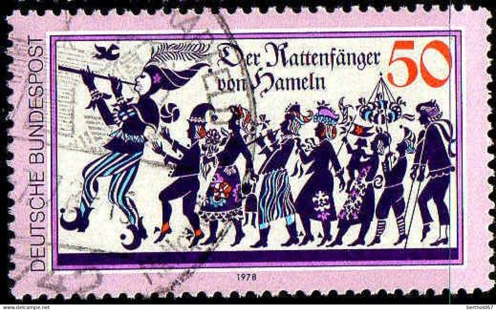 RFA Poste Obl Yv: 819 Mi:972 Der Rattenfänger Von Hameln (Beau Cachet Rond) (Thème) - Fairy Tales, Popular Stories & Legends