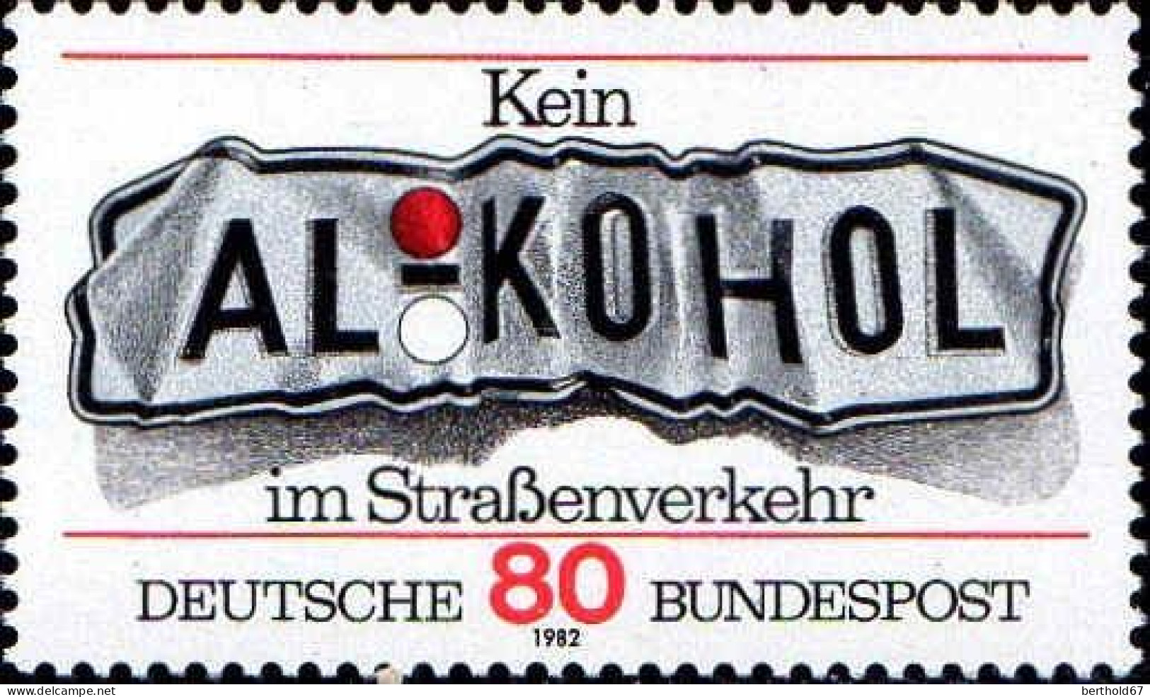 RFA Poste N** Yv: 977 Mi:1145 Kein Alkohol Im Straßenverkehr (Thème) - Accidents & Sécurité Routière