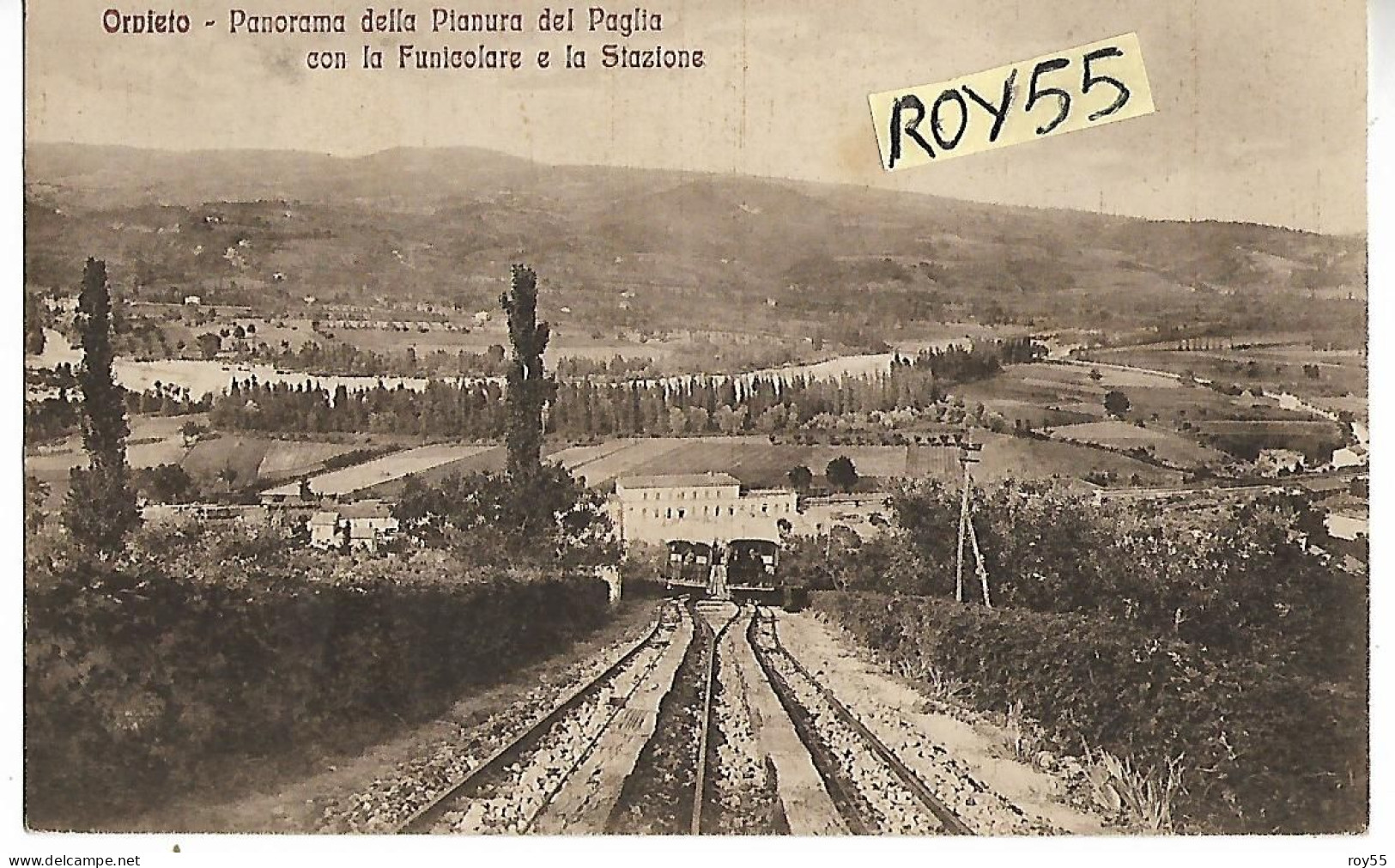 Umbria-terni Orvieto Veduta Funicolare Stazione Panorama Pianura Del Paglia Bella Particolare Anni 30 - Sonstige & Ohne Zuordnung