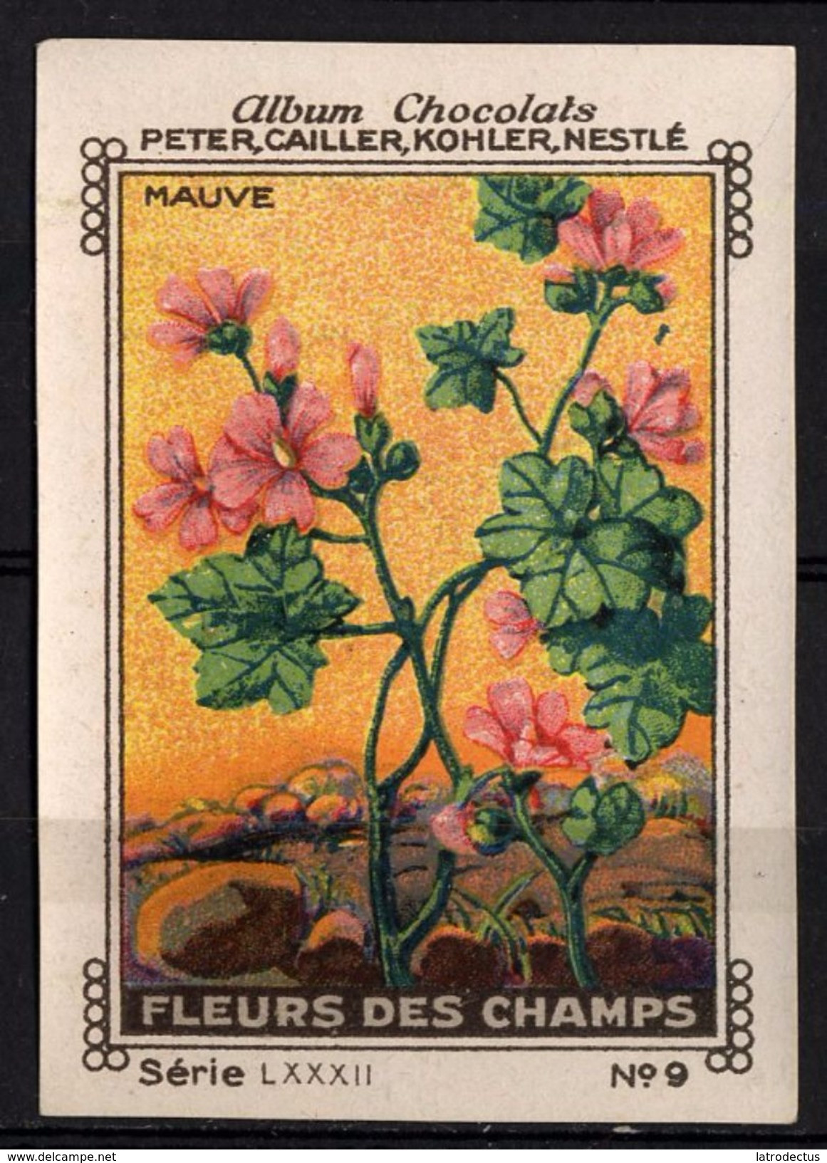 Nestlé - LXXXII - Fleur De Champs, Field Flowers - 9 - Mauve, Malva, Mallow - Nestlé