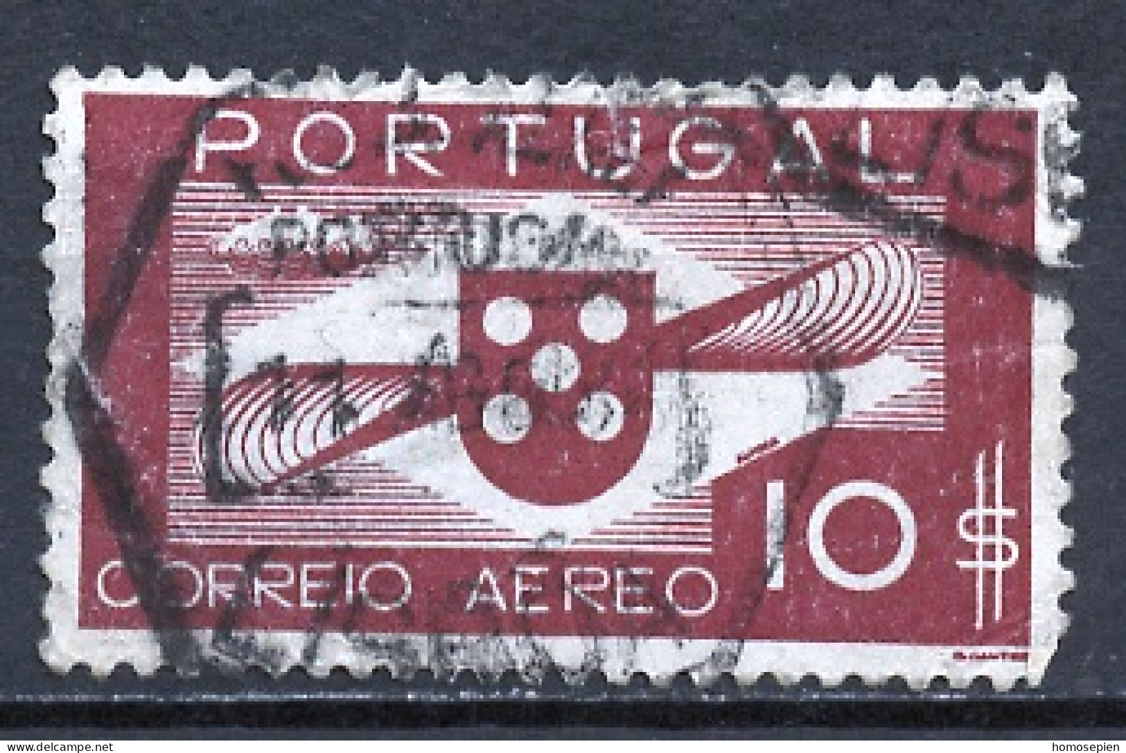 Portugal Poste Aérienne 1937-41 Y&T N°PA7 - Michel N°F645 (o) - 10e Allégorie - Gebraucht