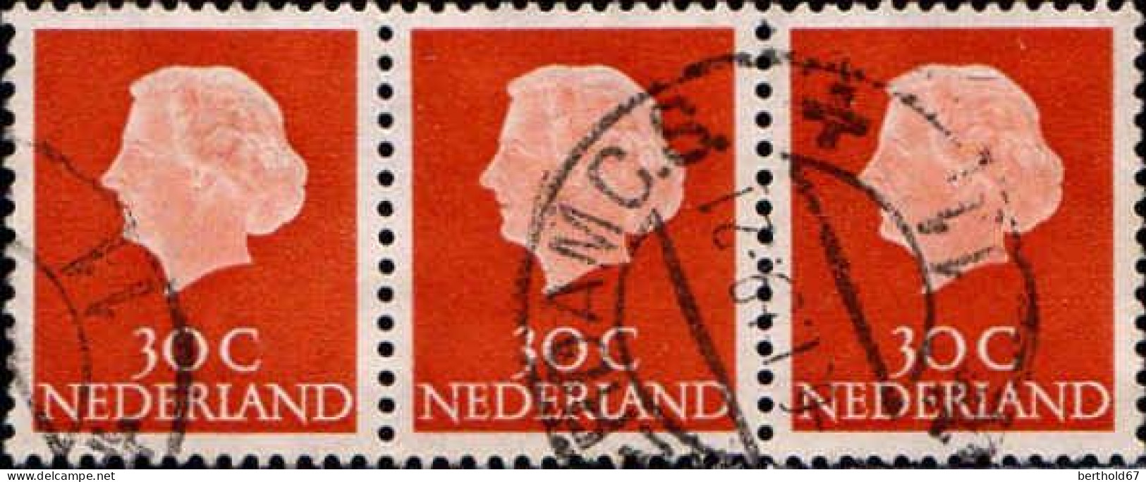 Pays-Bas Poste Obl Yv: 604 Mi:624XxA Reine Juliana 3 Se Tenant (TB Cachet Rond) - Used Stamps