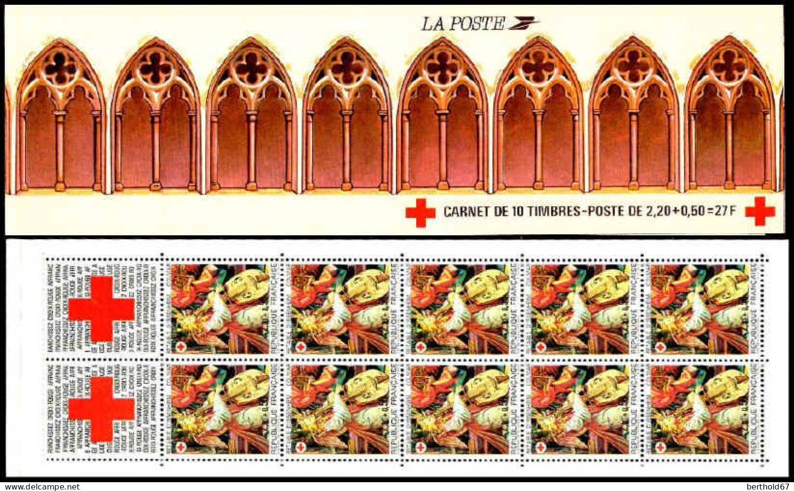 France Carnet N** Yv:2034 Mi:3H Croix-Rouge Retable D'Issenheim (Thème) - Religion