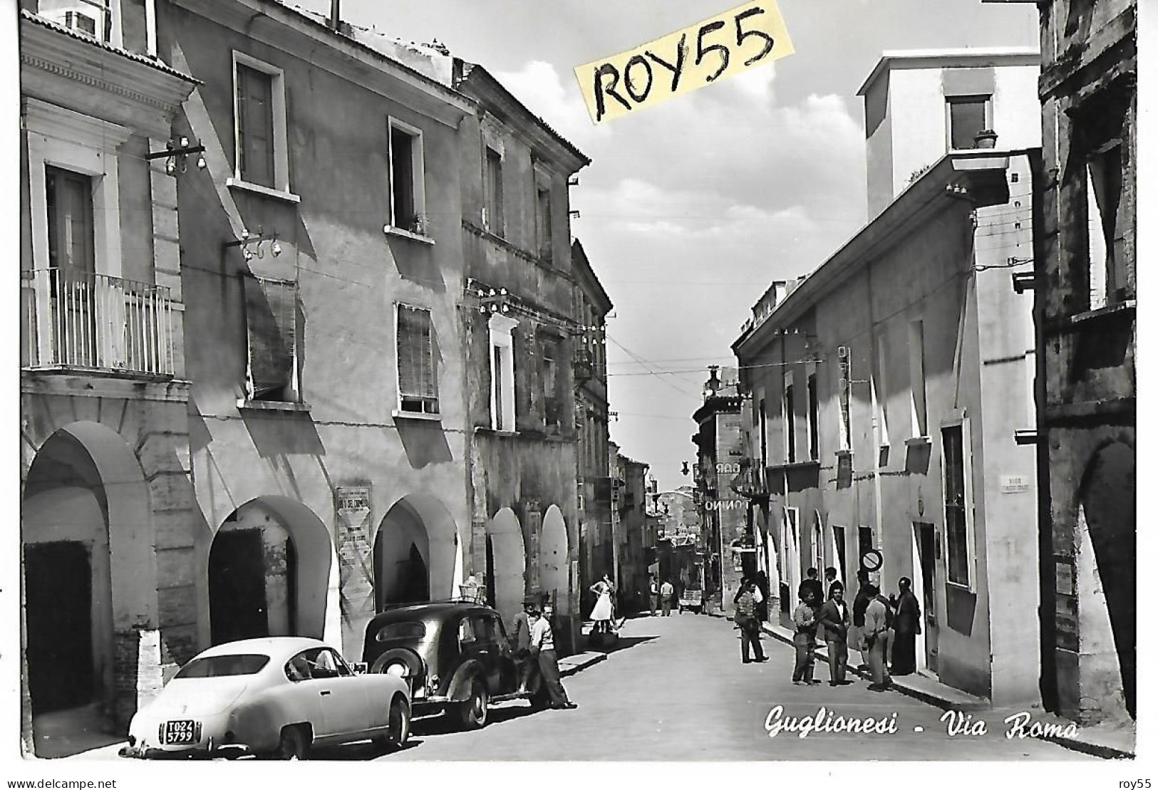 Molise-campobasso-guglionesi Via Roma Animata Veduta Via Anni 60 Auto Epoca Anni 40 - Andere & Zonder Classificatie