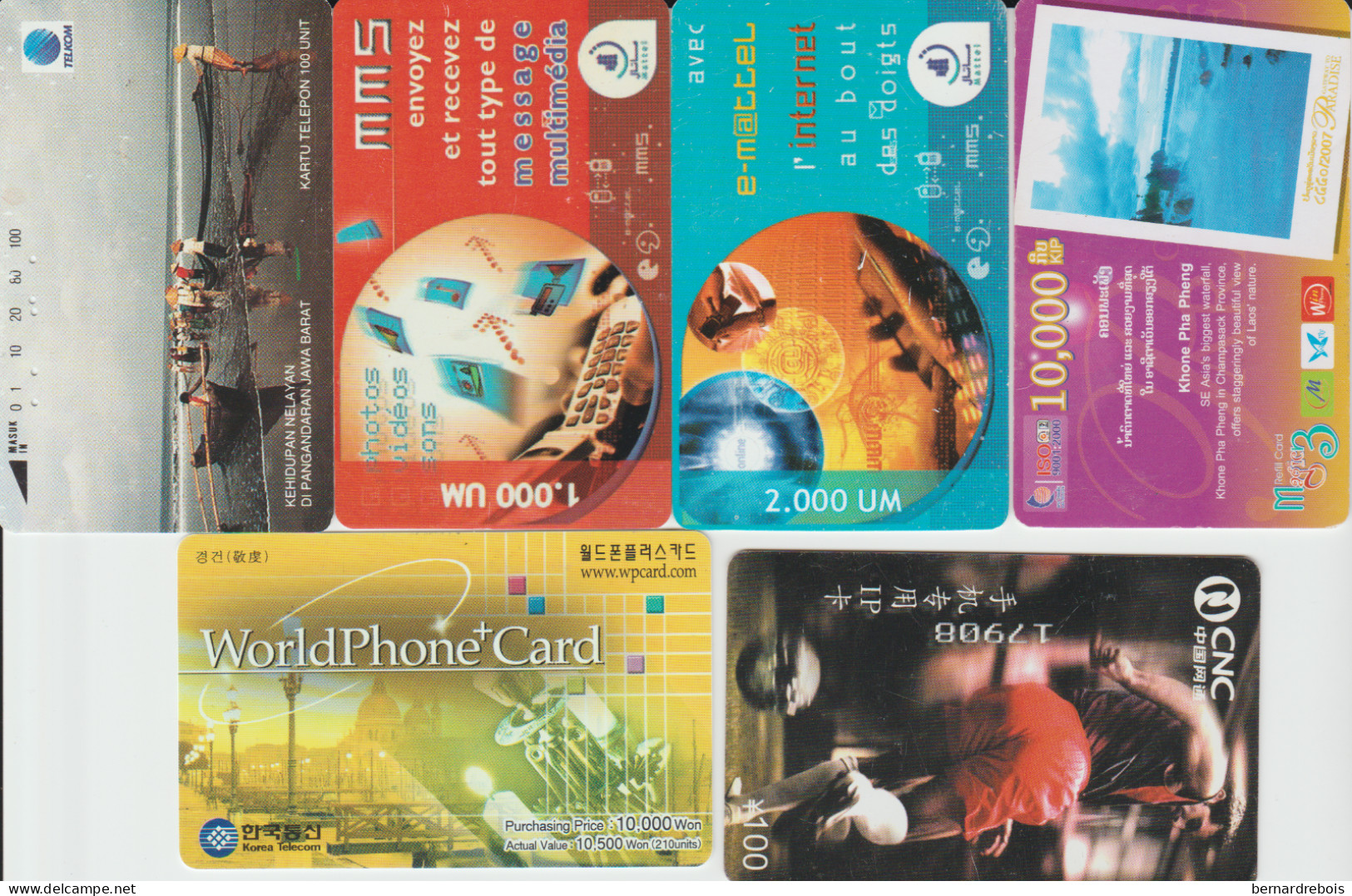 TC57 - 6 CARTES PREPAYEES DE DIVERS PAYS D'ASIE Pour 1 € - Altri - Asia