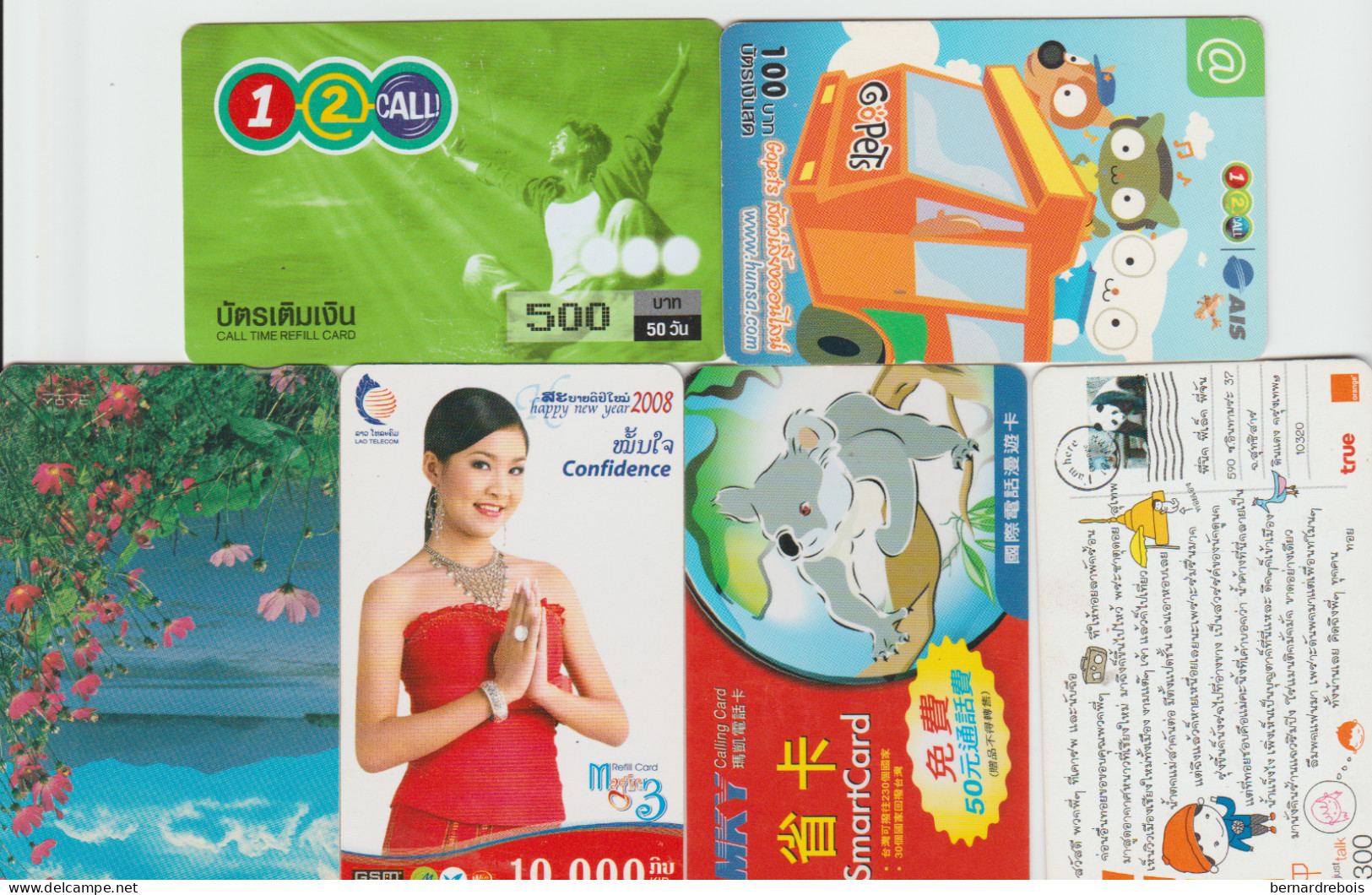 TC57 - 6 CARTES PREPAYEES DE DIVERS PAYS D'ASIE Pour 1 € - Autres - Asie