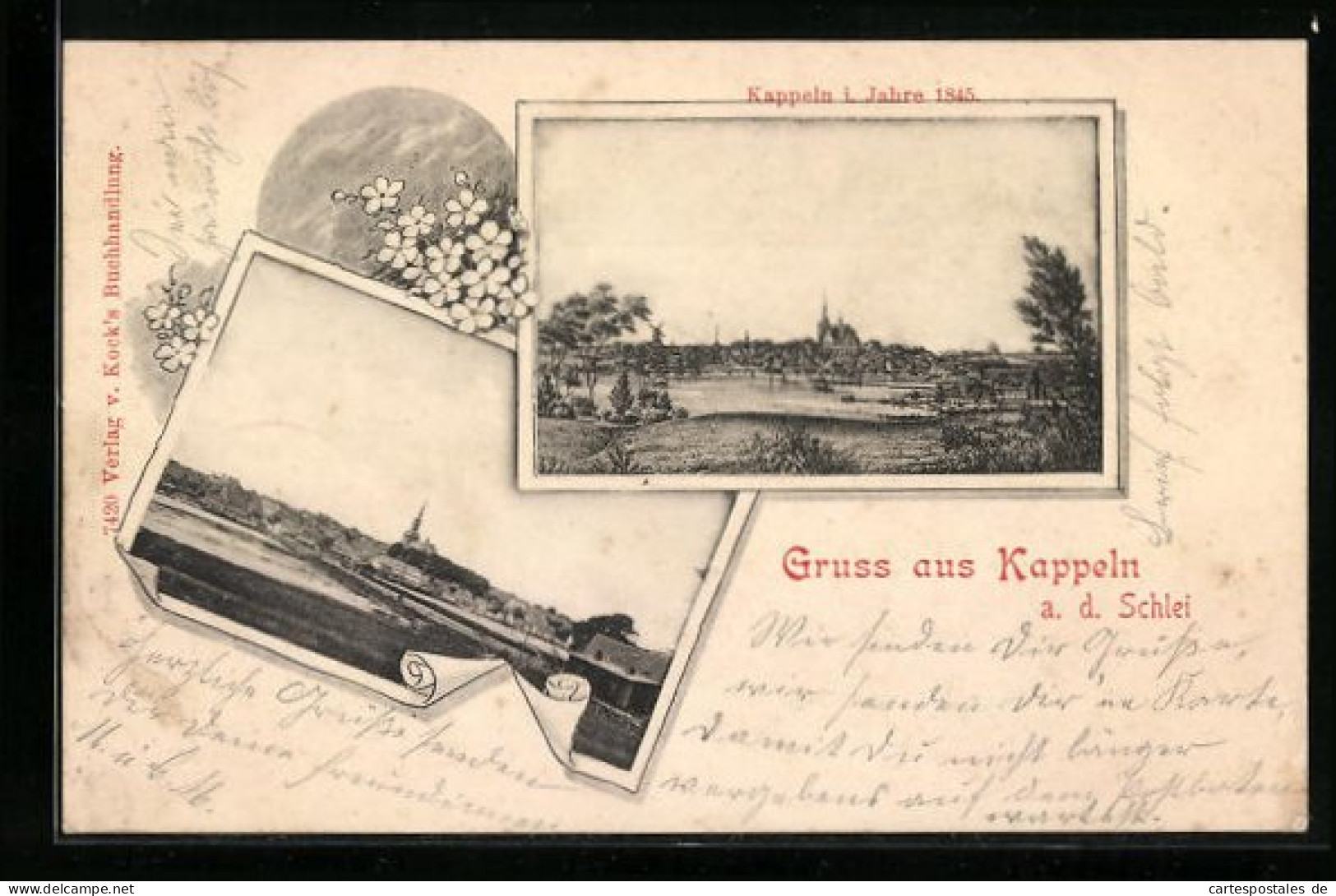 Passepartout-AK Kappeln /Schlei, Ortsansicht, Ortsansicht Im Jahre 1845  - Kappeln / Schlei