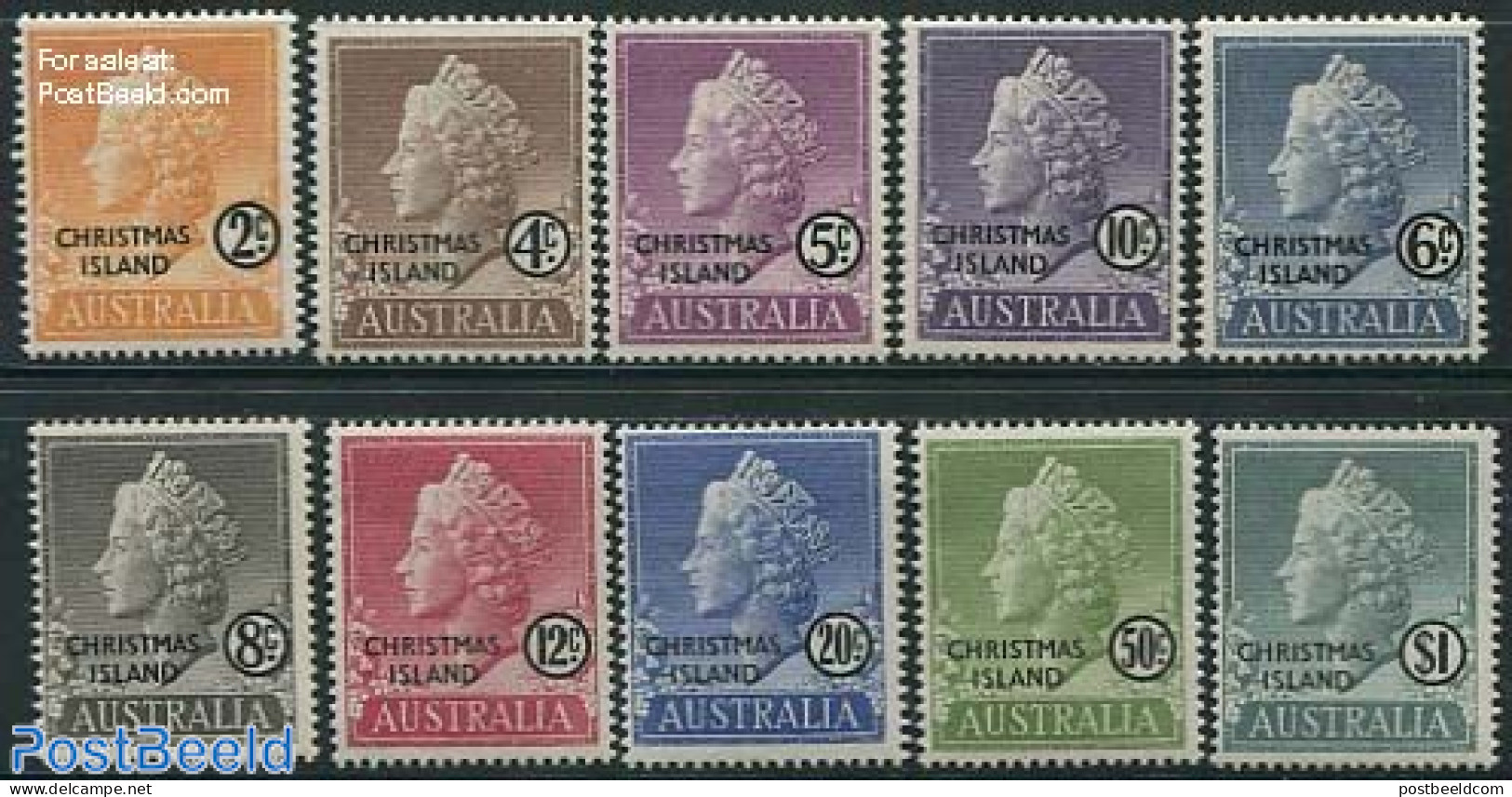 Christmas Islands 1958 Definitives 10v, Unused (hinged) - Christmas Island