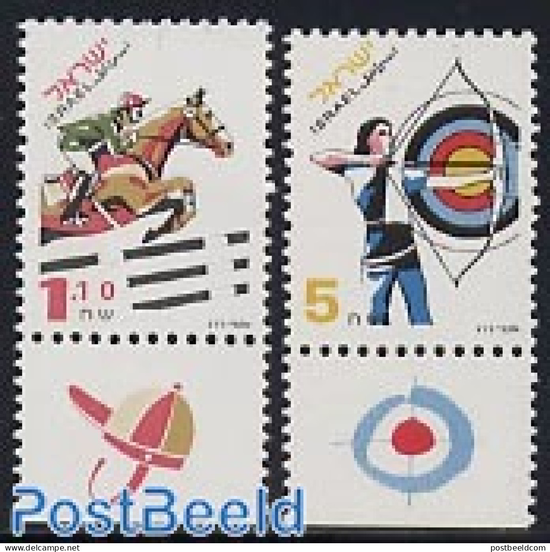 Israel 1997 Sport 2v, Mint NH, Nature - Sport - Horses - Shooting Sports - Sport (other And Mixed) - Unused Stamps (with Tabs)