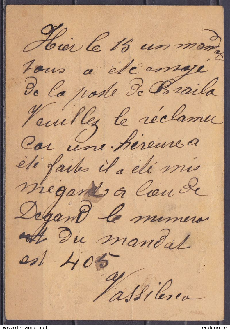 Roumanie - EP CP 10b Orange Datée 16/10/94 Pour MONS - Càd Amb. "EST 1 /18 OCTO 1894" & Càd Arrivée MONS /19 OCT 1894 - Autres & Non Classés