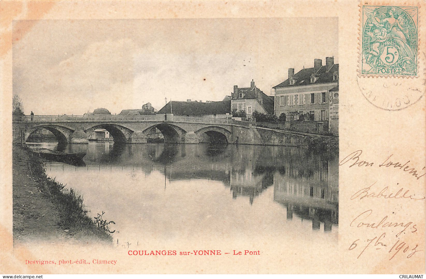 89-COULANGES SUR YONNE-N°T5236-C/0293 - Coulanges Sur Yonne