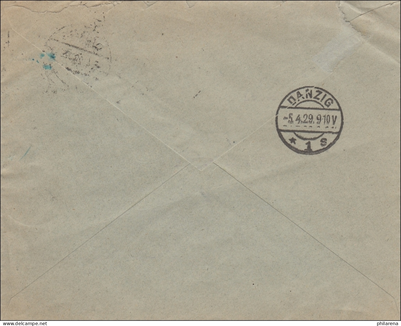 Danzig: Einschreiben Danzig 1929 - Briefe U. Dokumente