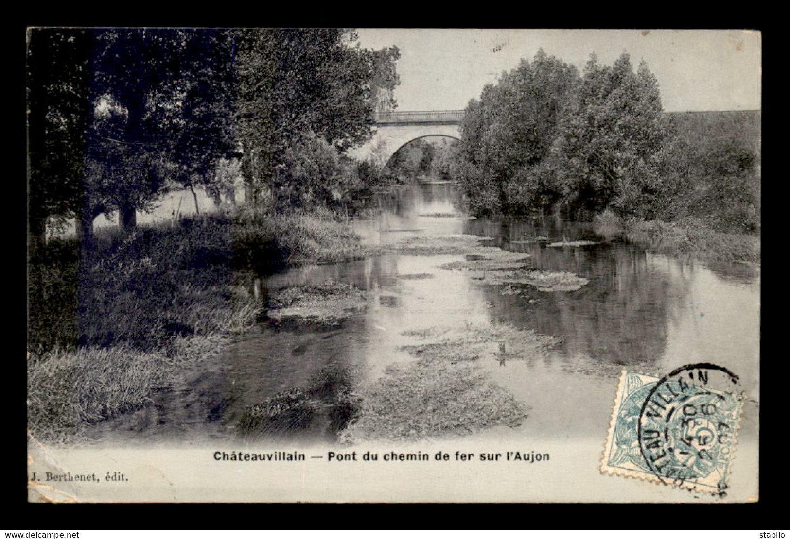 52 - CHATEAUVILLAIN - PONT DU CHEMIN DE FER SUR L'AUJON - Chateauvillain