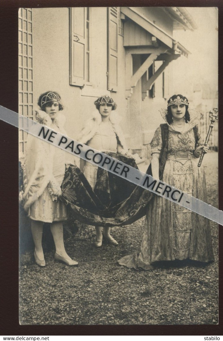 55 - DUN-SUR-MEUSE - FEMMES COSTUMEES, 18 MARS 1928 - PHOTOGRAPHE H. GERAULT, STENAY - CARTE PHOTO ORIGINALE - Dun Sur Meuse