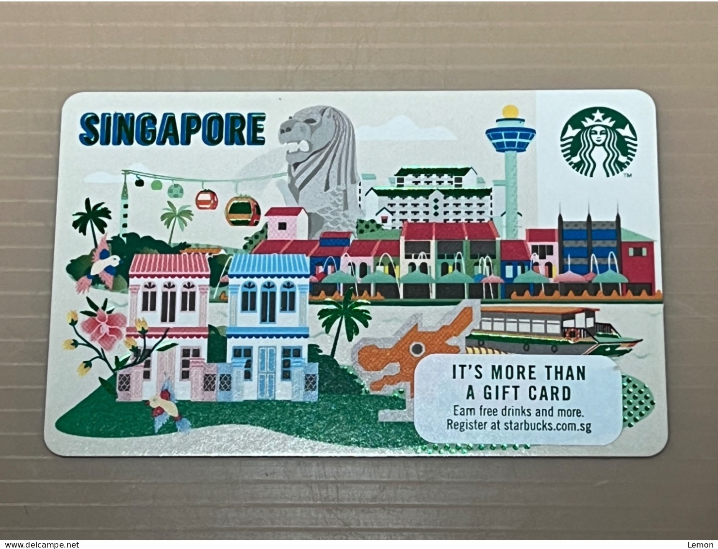 Singapore STARBUCKS Coffee Gift Card, Iconic Landmark Merlion, Set Of 1 Used Card - Singapur