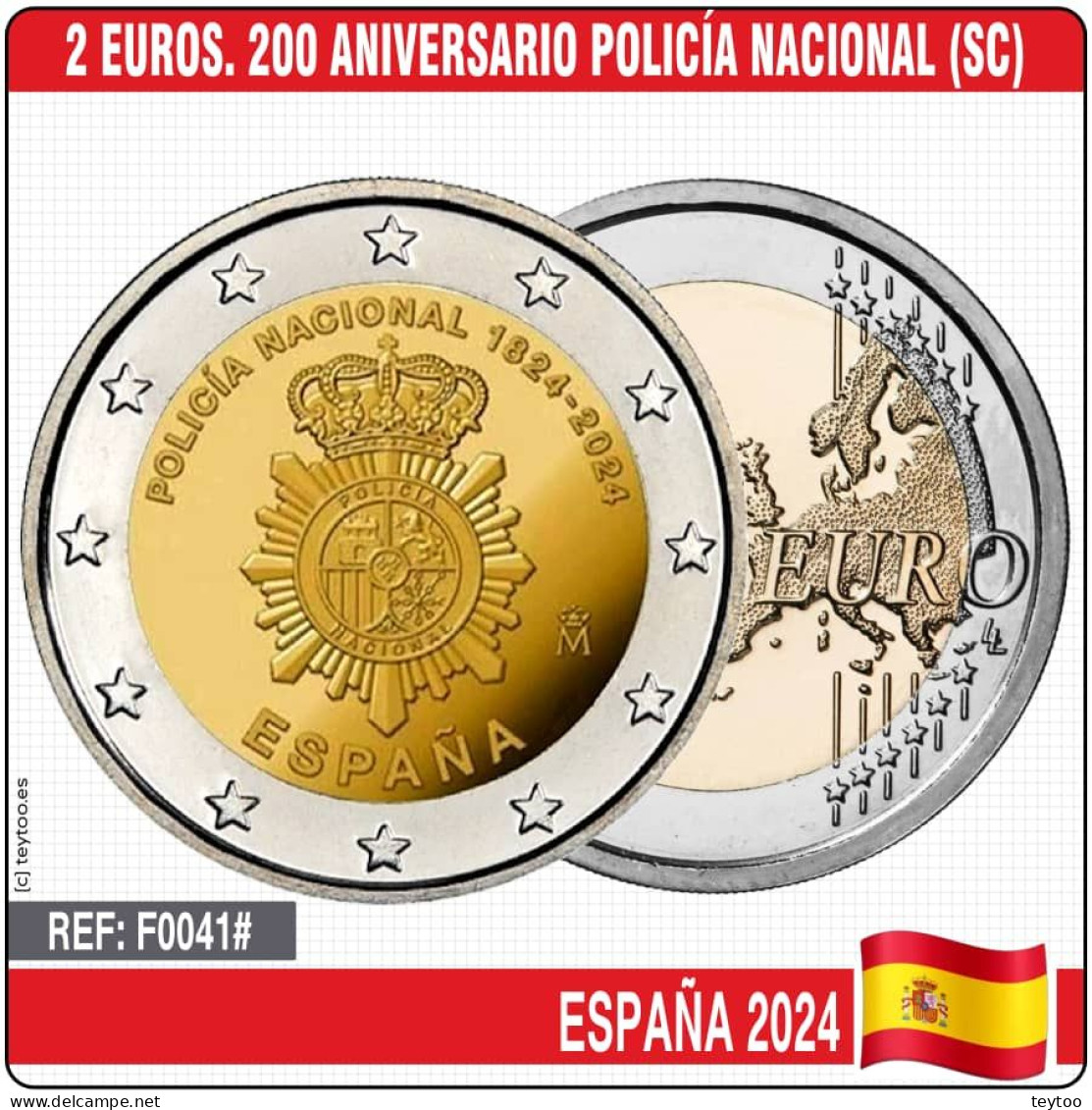 F0041# España 2024. 2 €. 200 Aniversario Policía Nacional (SC) - Spanje