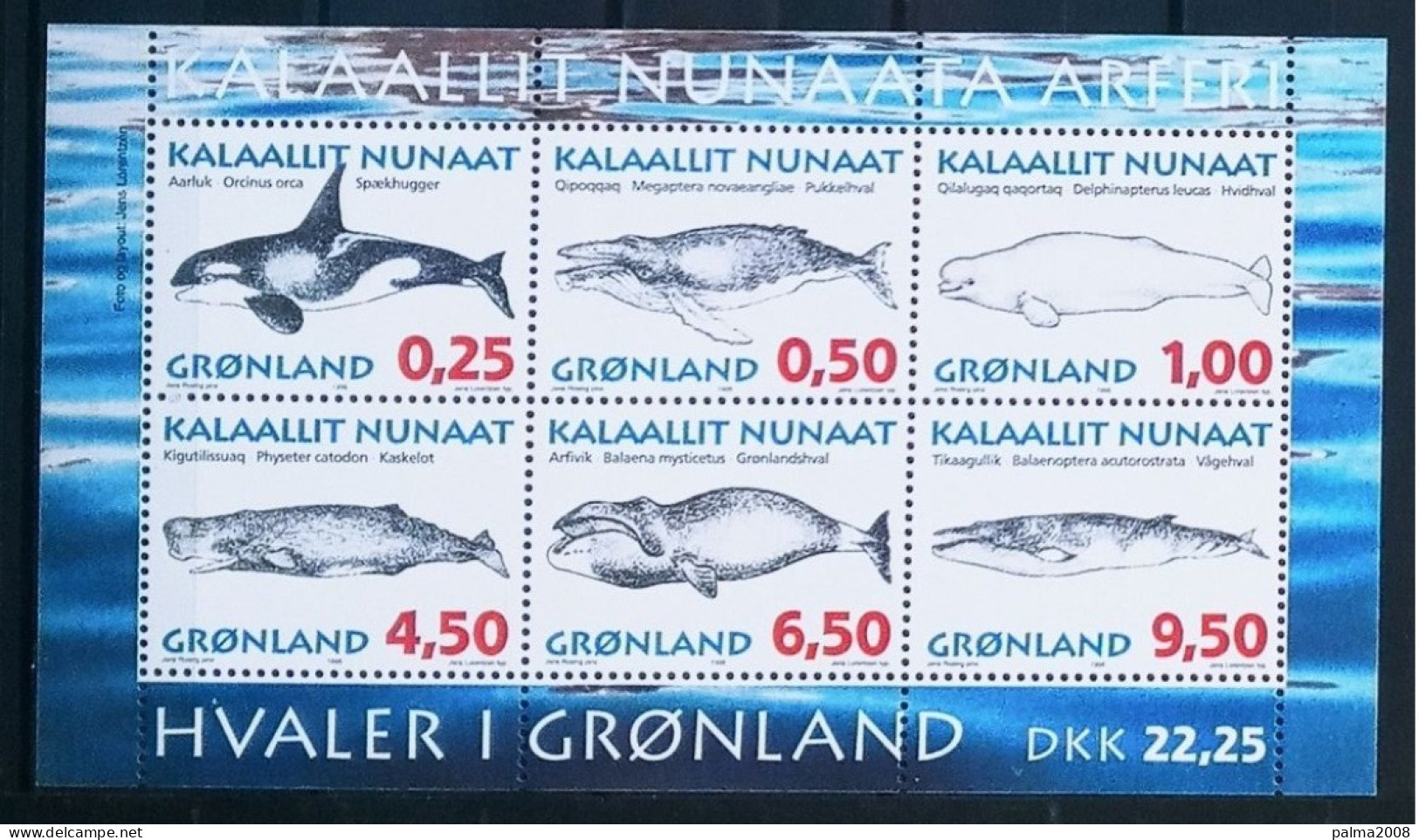 GROENLANDIA - IVERT HOJA BLOQUE Nº 10 NUEVOS ** - BALLENAS - MAMIFEROS MARINOS - Unused Stamps