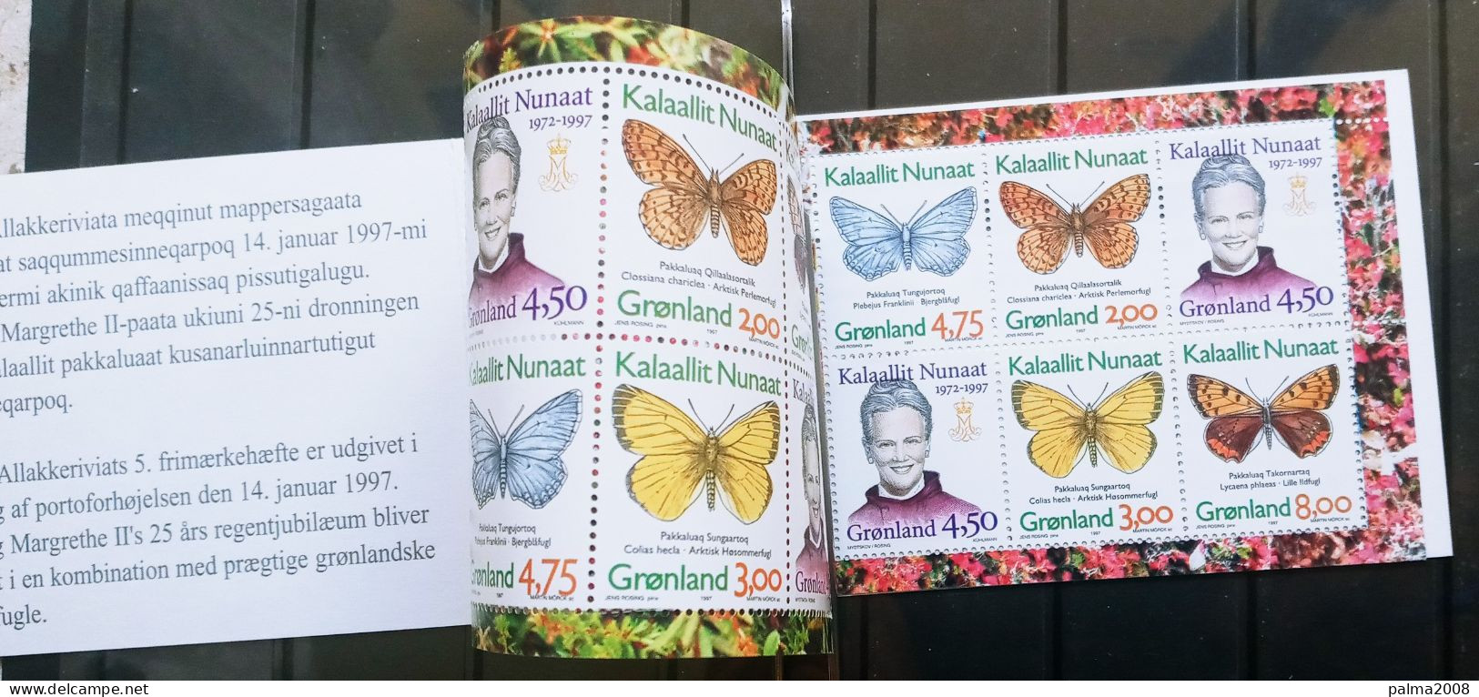 GROENLANDIA - IVERT C282a CARNET CON 2 BLOQUE DE 6 SELLOS NUEVOS ** - MARIPOSAS - Ungebraucht