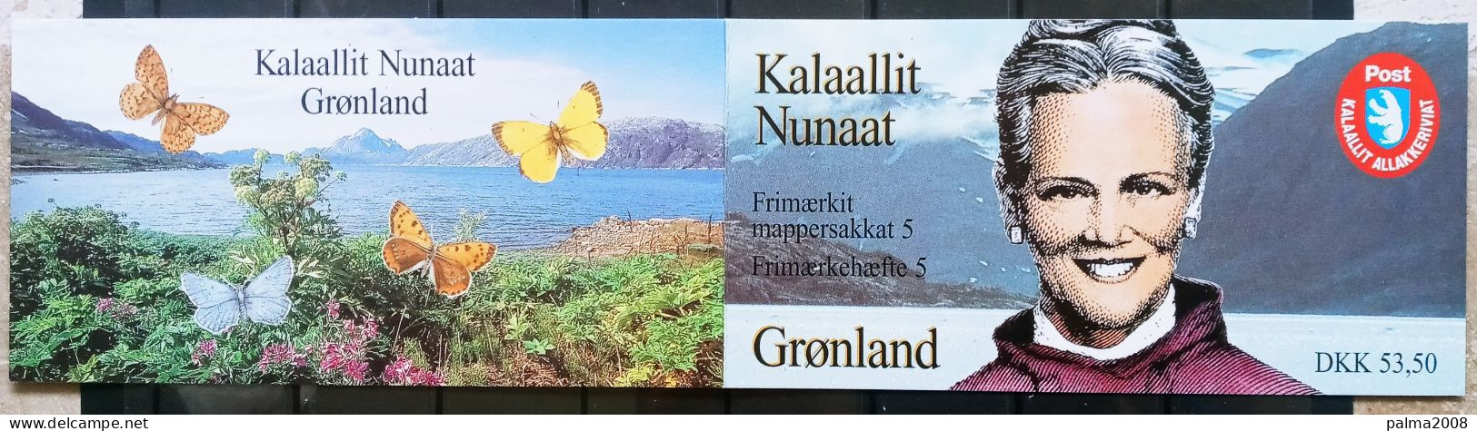 GROENLANDIA - IVERT C282a CARNET CON 2 BLOQUE DE 6 SELLOS NUEVOS ** - MARIPOSAS - Ungebraucht