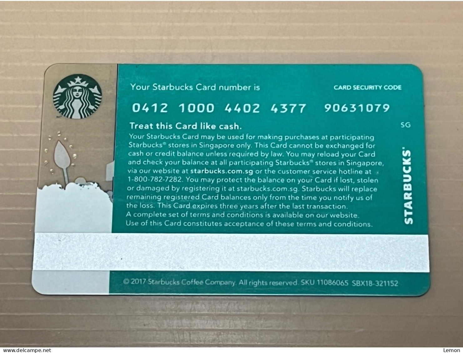 Singapore STARBUCKS Coffee Gift Card, Set Of 1 Used Card - Singapour