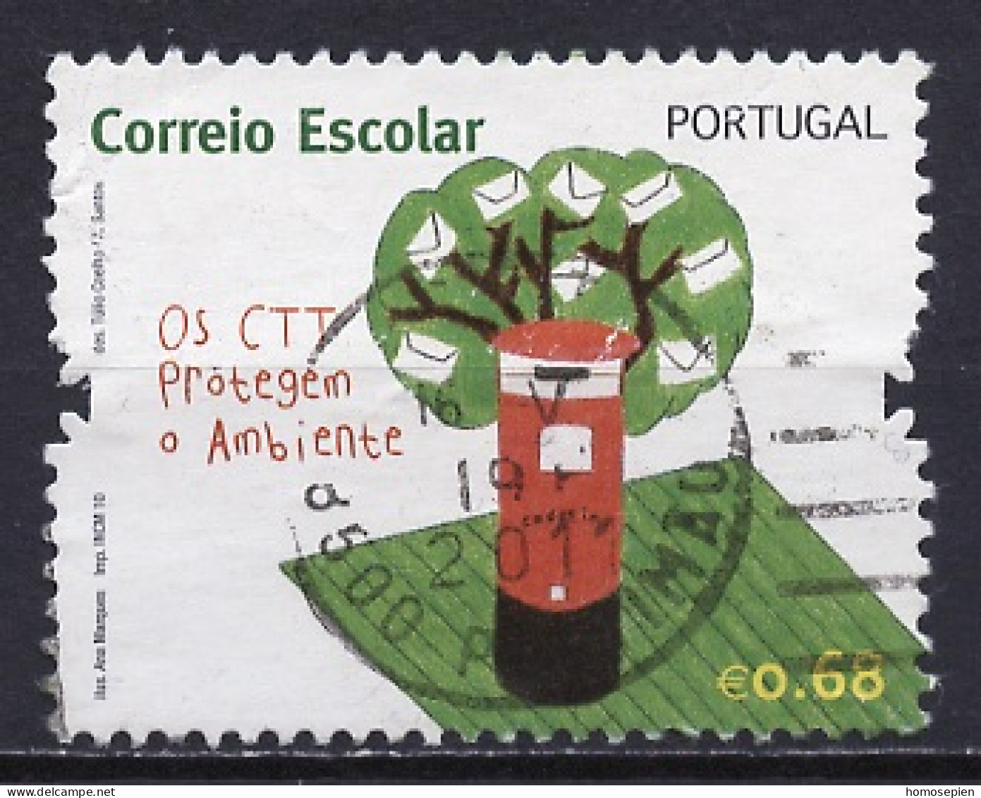 Portugal 2010 Y&T N°3448 - Michel N°3469 (o) - 0,68€ Correspondance Des écoliers - Used Stamps