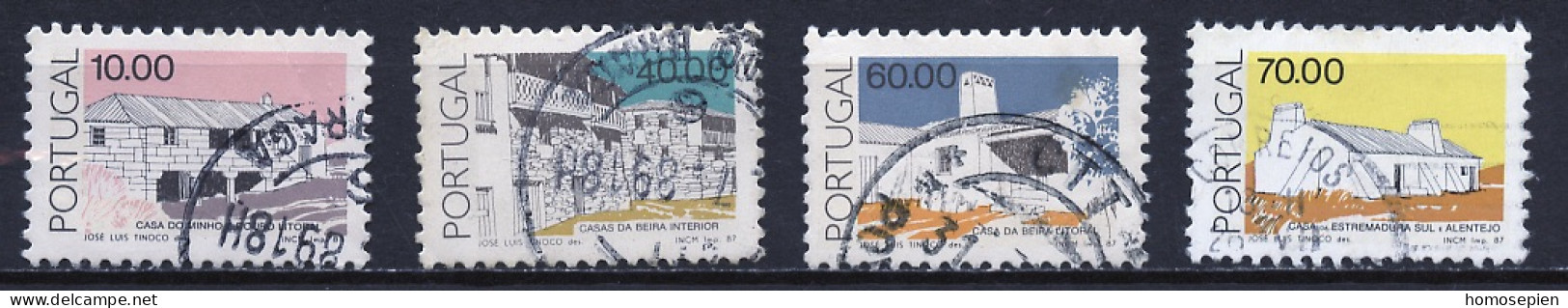 Portugal 1987 Y&T N°1690 à 1693 - Michel N°1713 à 1716 (o) - Architecture Populaire - Used Stamps