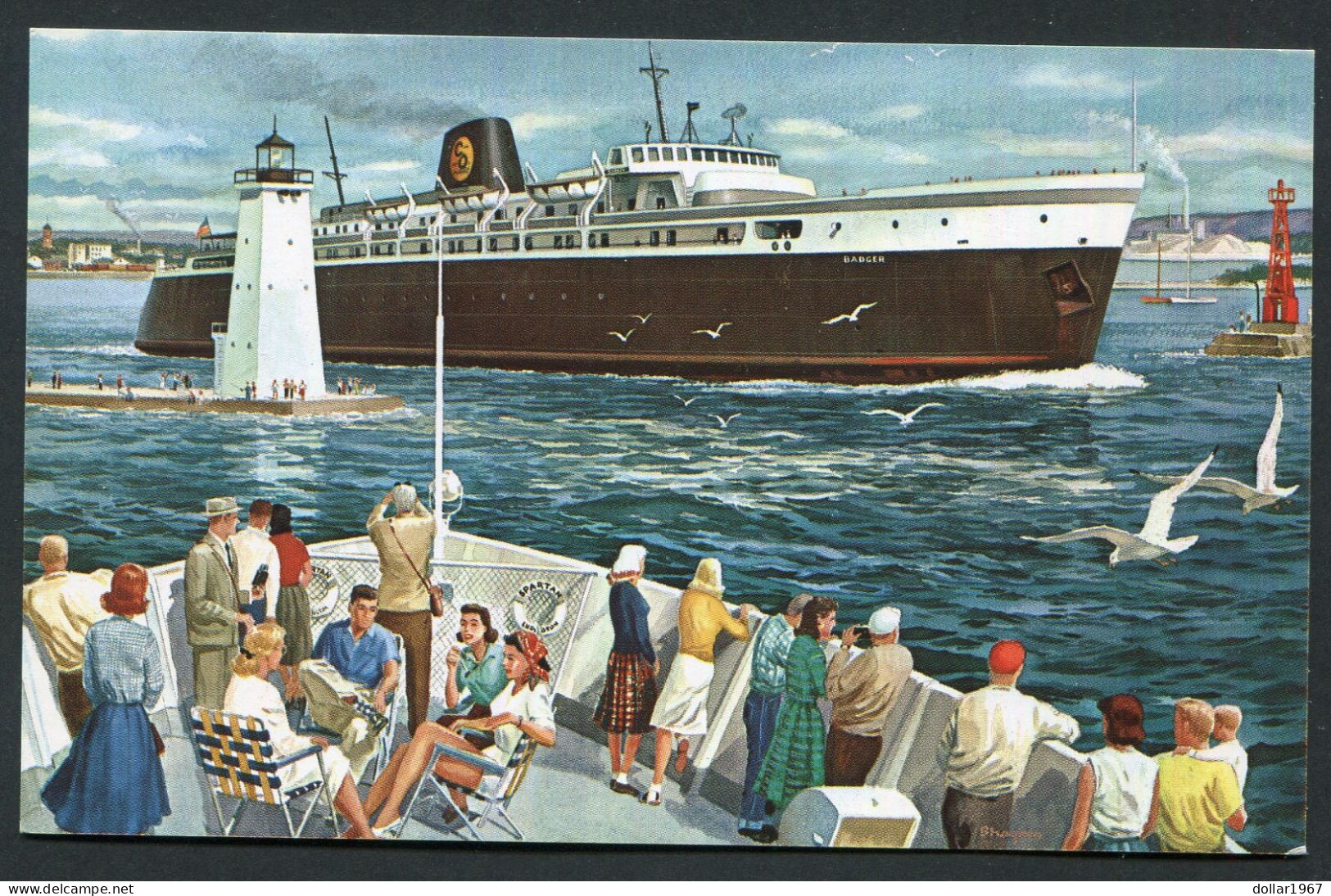 S.S. Badger – Passenger Ship Boat 1953 - Not  USED   - 2 Scans For Condition.(Originalscan !!) - Paquebots