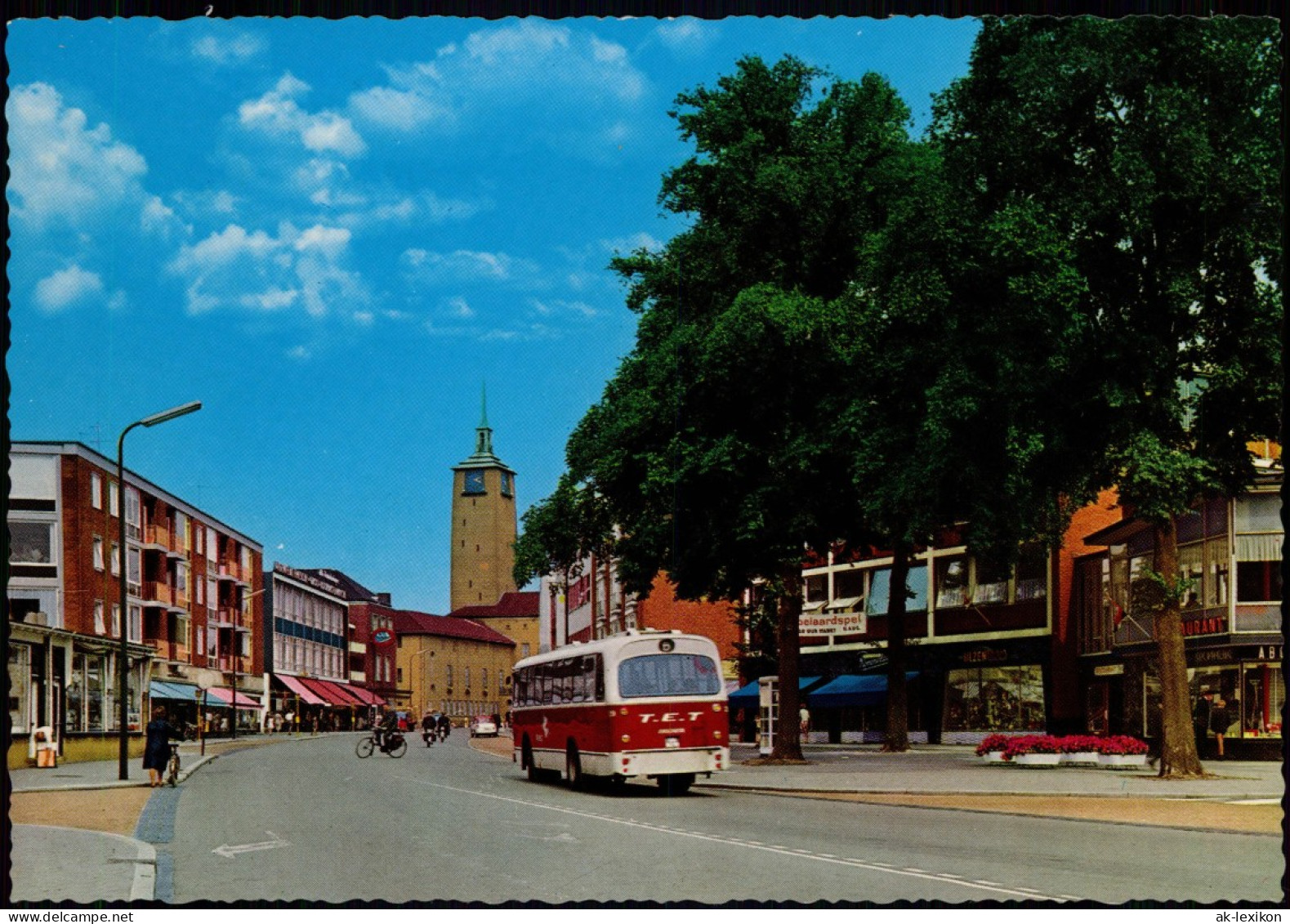 Enschede Enschede (Eanske) Straßen Ansicht, Bus, Geschäfte Van Loenshof 1970 - Enschede