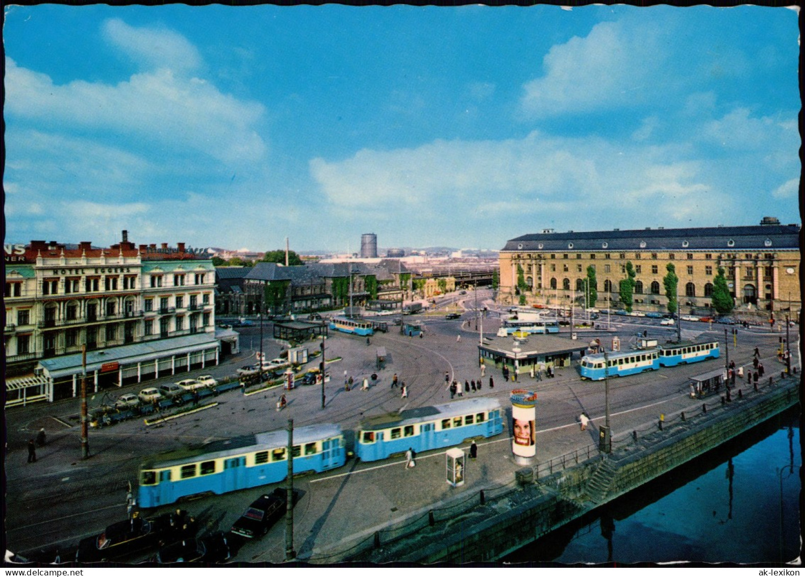 Postcard Göteborg Göteborg Drottningtorget, Tram 1975 - Suède