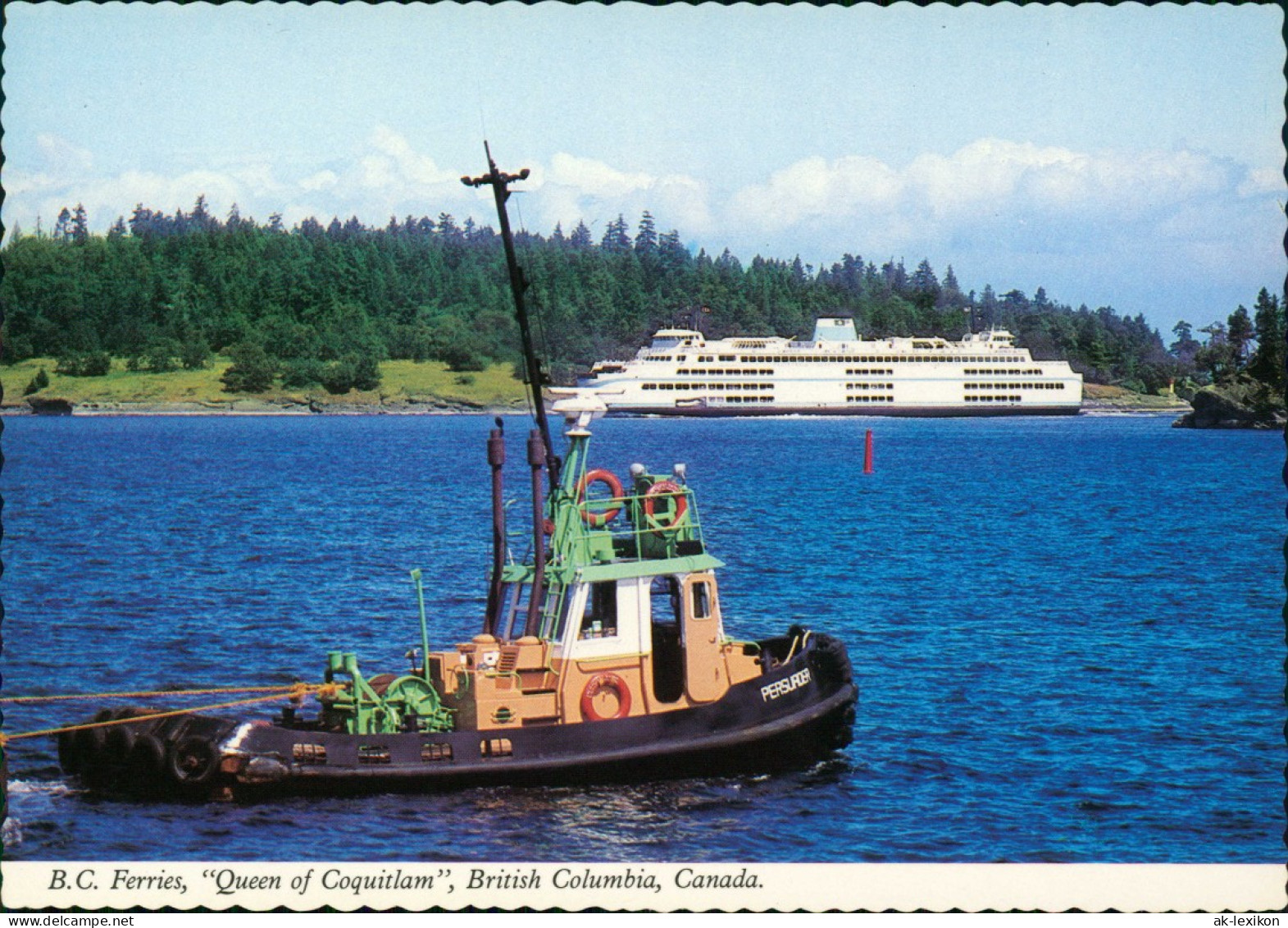 Postcard Vancouver Vancouver Island With Ferry Ship (Fährschiff) 1980 - Vancouver