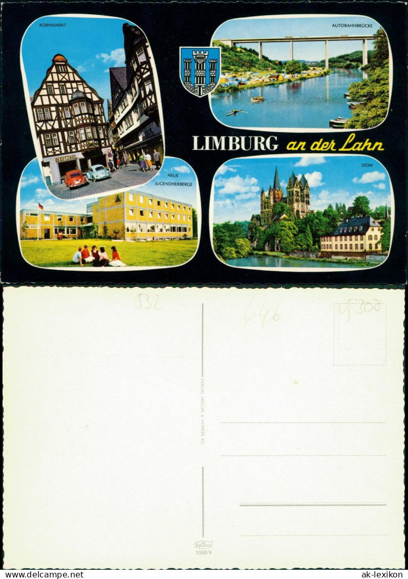 Limburg (Lahn) Mehrbild-AK Mit VW KÄFER JUGENDHERBERGE  AUTOBAHNBRÜCKE 1970 - Limburg