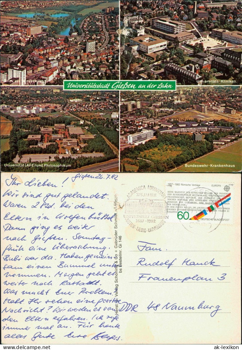 Ansichtskarte Gießen Luftbilder: Universität 1982 - Giessen
