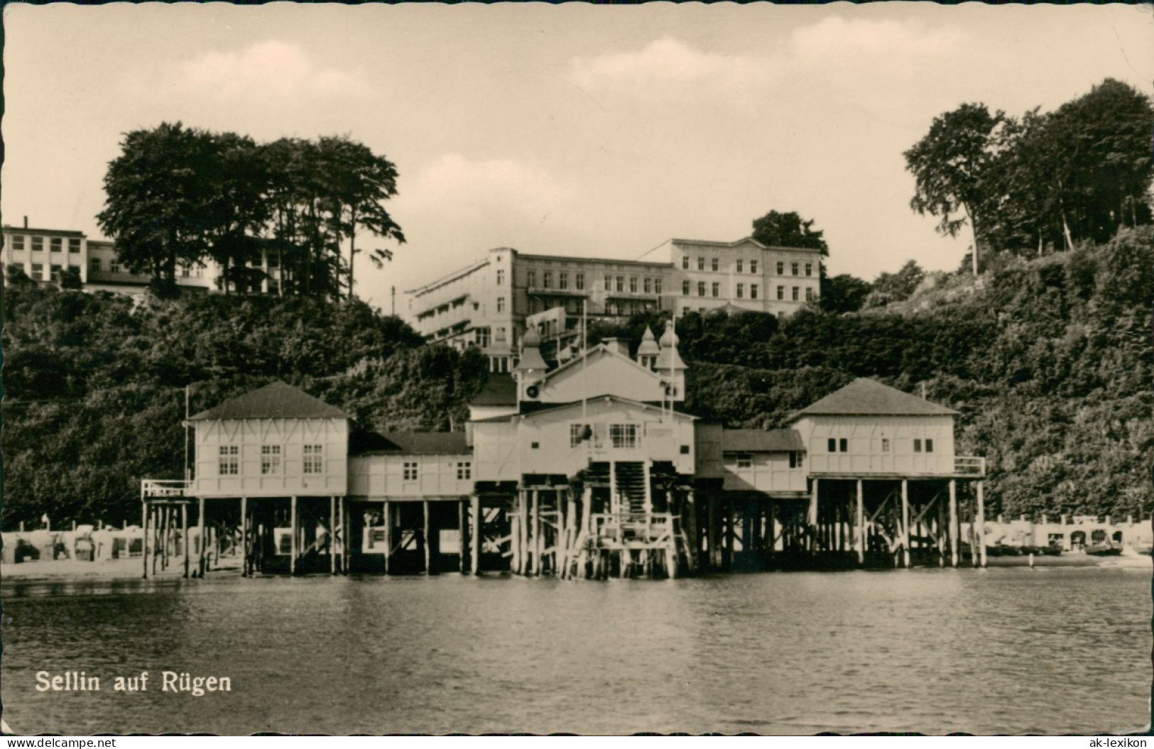 Ansichtskarte Sellin Seebrücke, Hotels - Fotokarte 1957 - Sellin