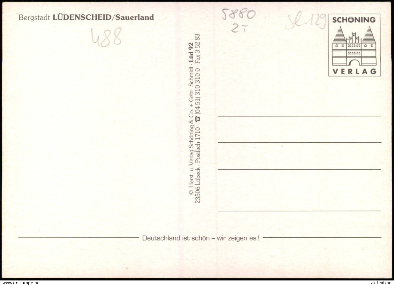 Lüdenscheid Mehrbildkarte Mit Ortsansichten U.a. Stadion V. Flugzeug Aus 1990 - Luedenscheid