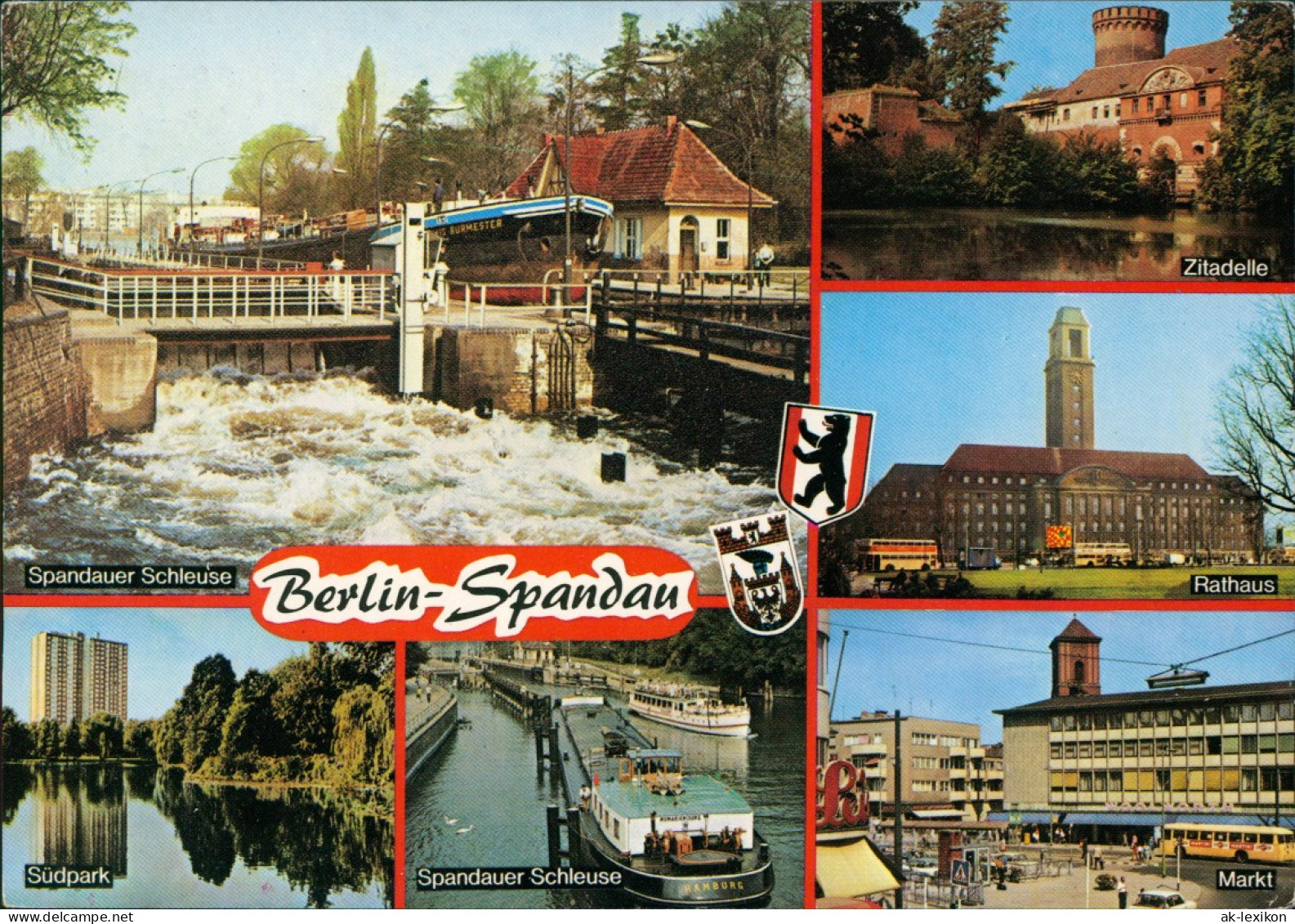 Spandau-Berlin Mehrbildkarte Mit Zitadelle Spandauer Schleuse Südpark Uvm. 1970 - Spandau